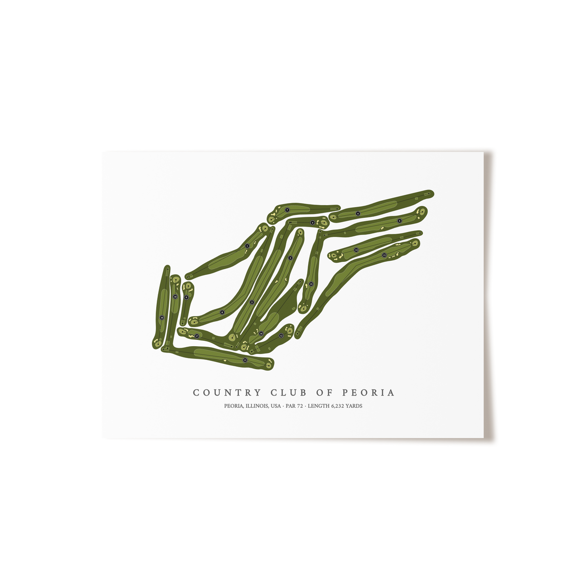 Country Club of Peoria | Golf Course Map | Unframed