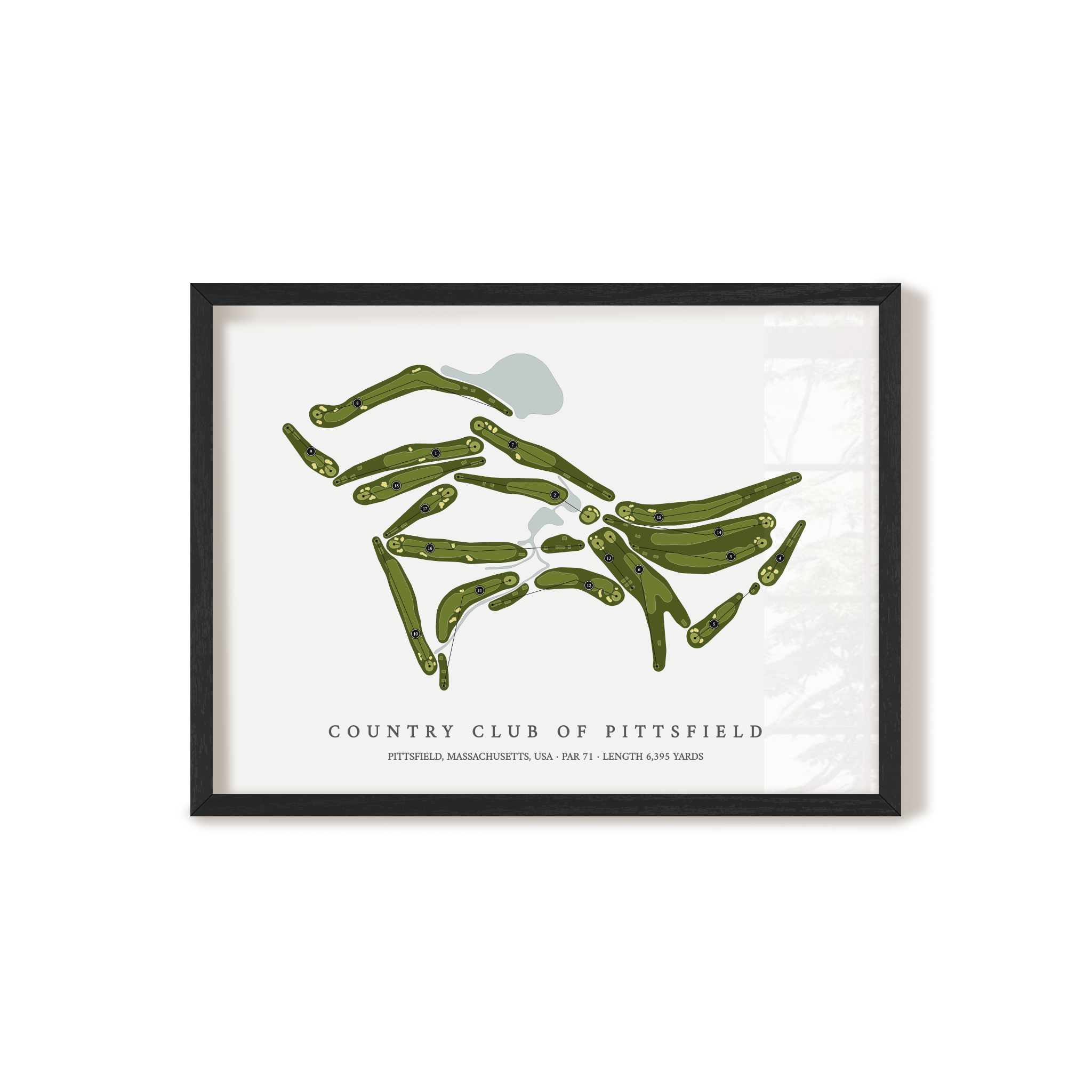 Country Club of Pittsfield | Golf Course Map | Black Frame