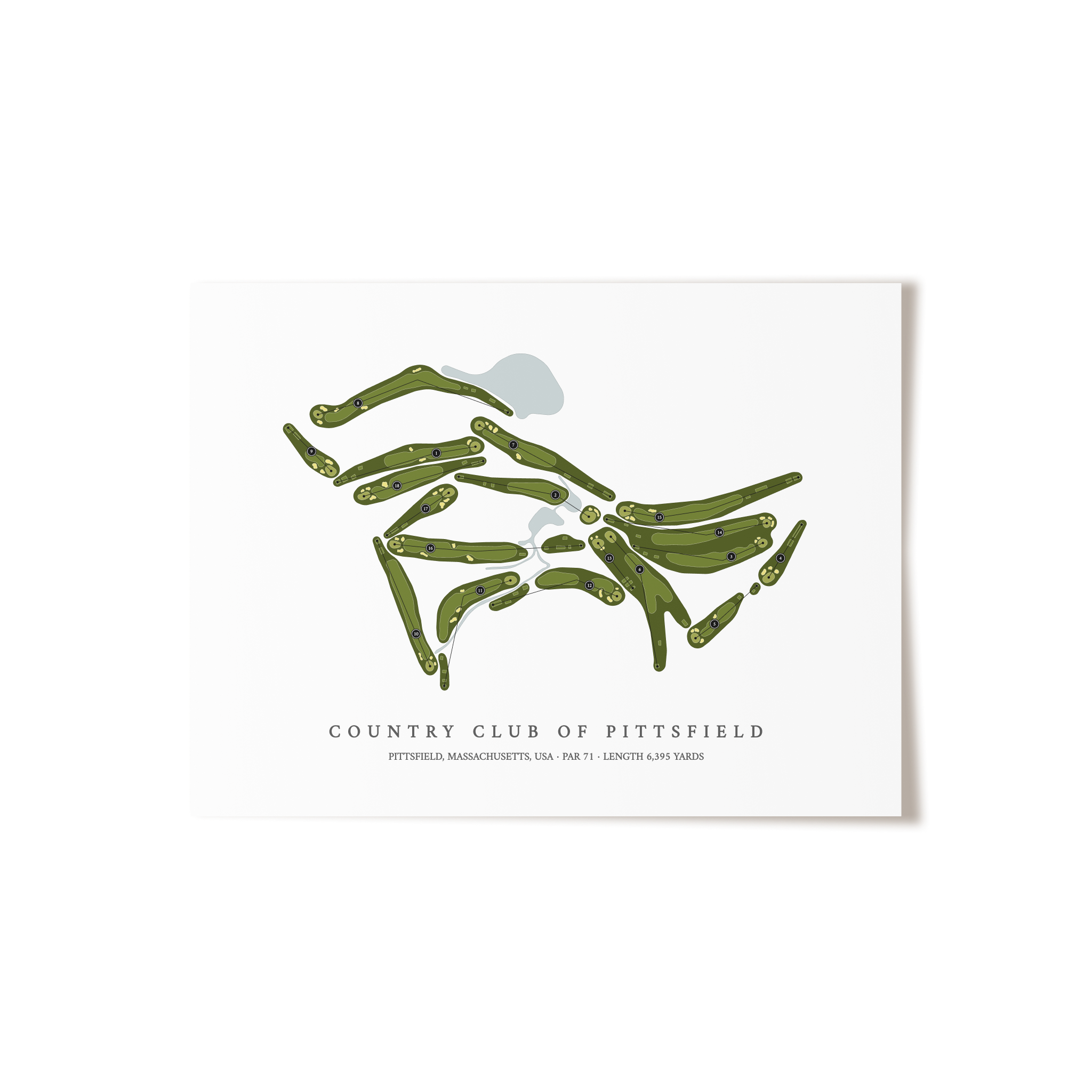 Country Club of Pittsfield | Golf Course Map | Unframed