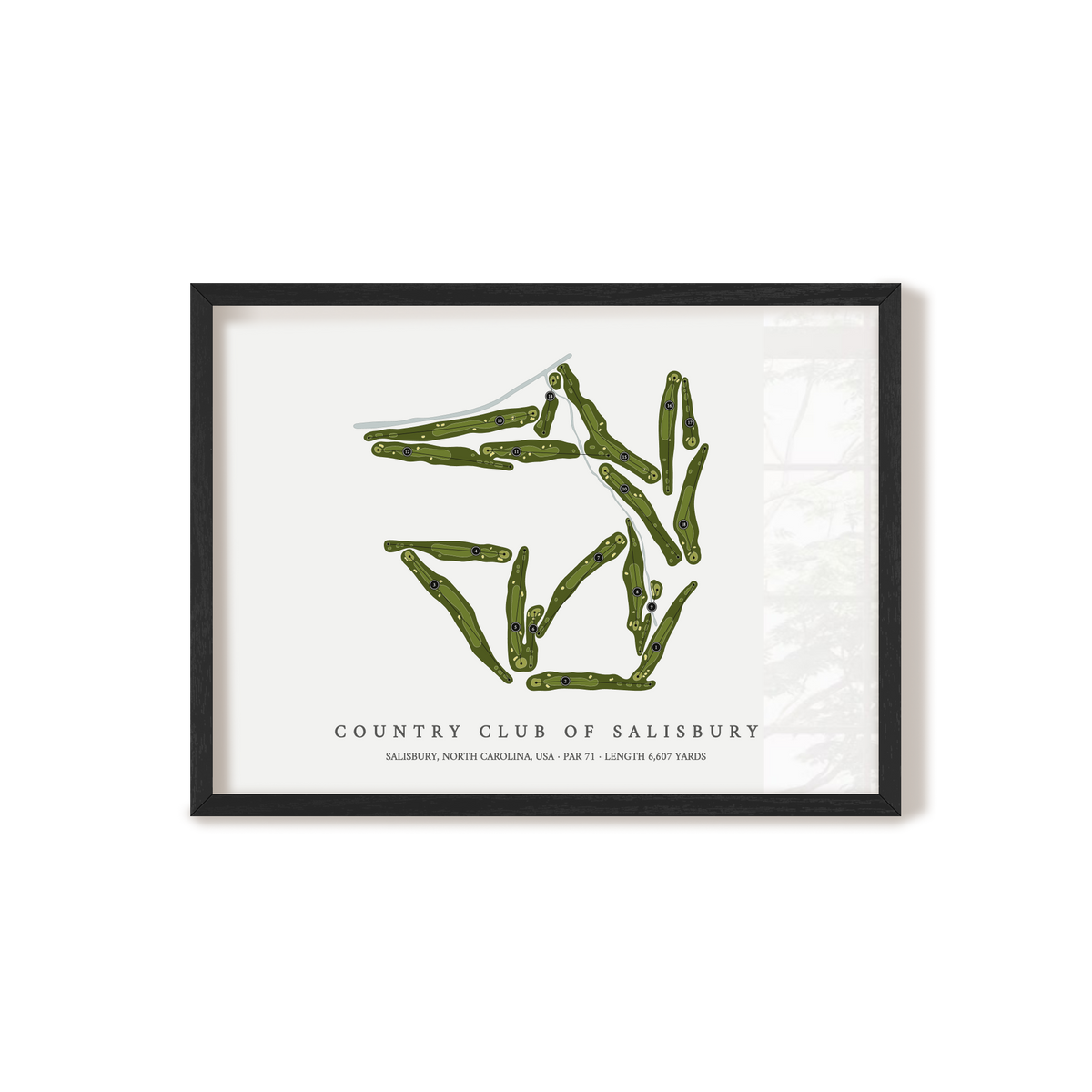 Country Club of Salisbury | Golf Course Map | Black Frame