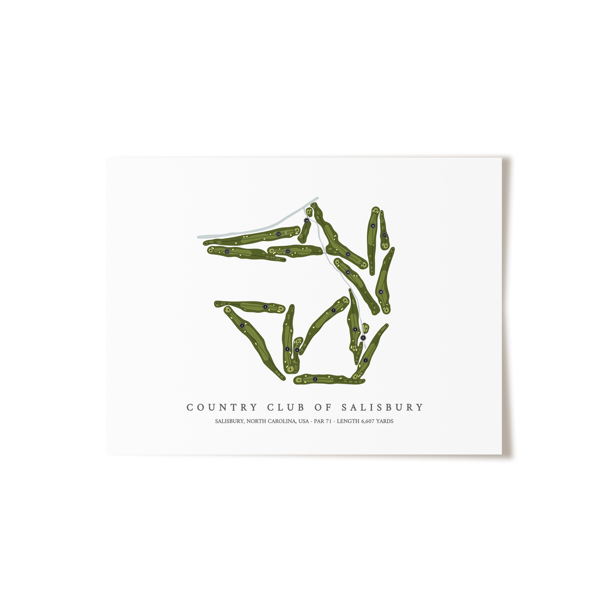 Country Club of Salisbury | Golf Course Map | Unframed