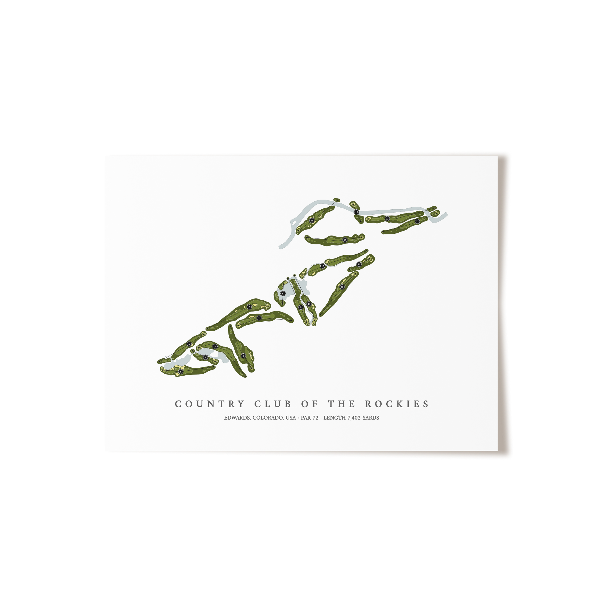 Country Club of the Rockies | Golf Course Map | Unframed