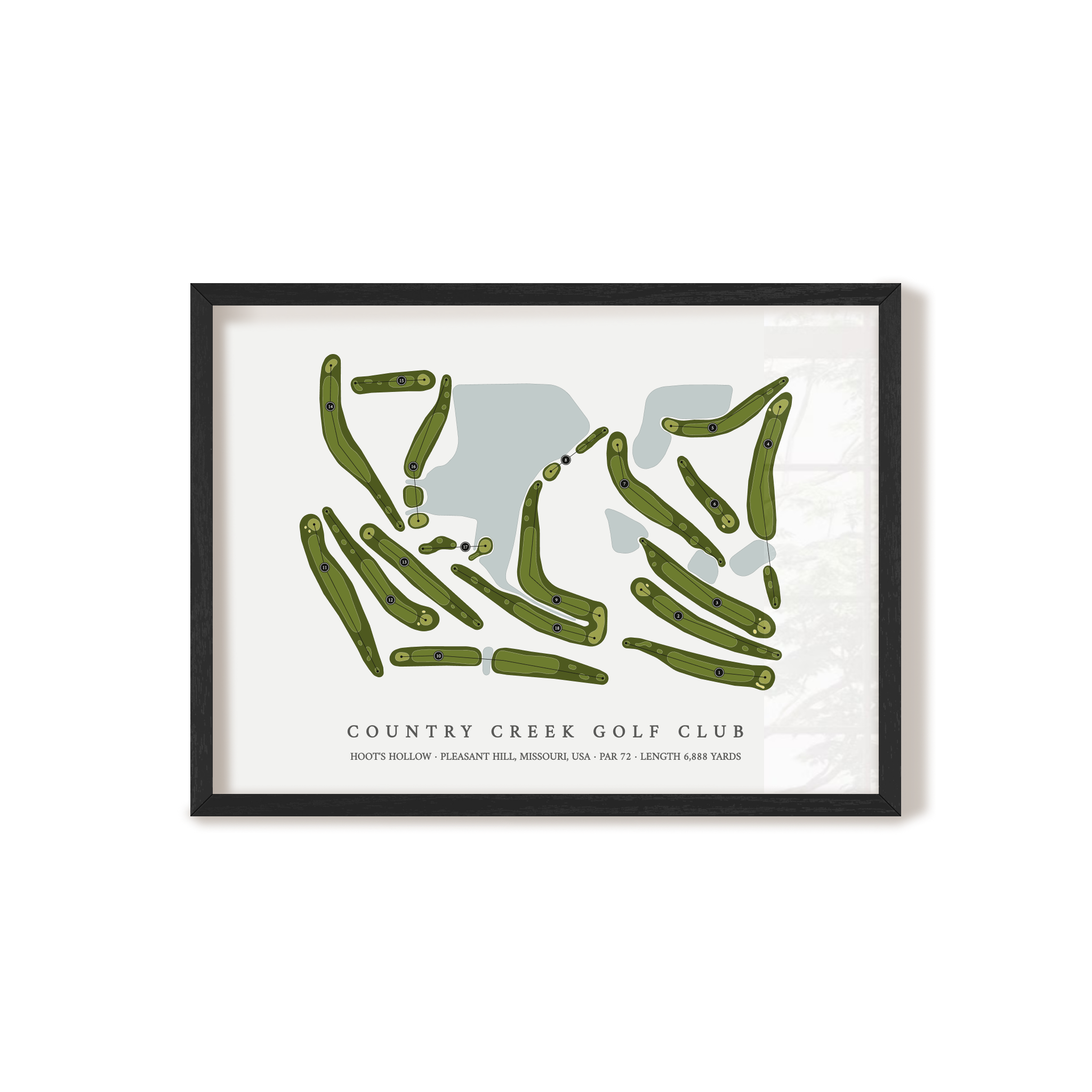 Country Creek Golf Club - Hoot's Hollow | Golf Course Map | Black Frame