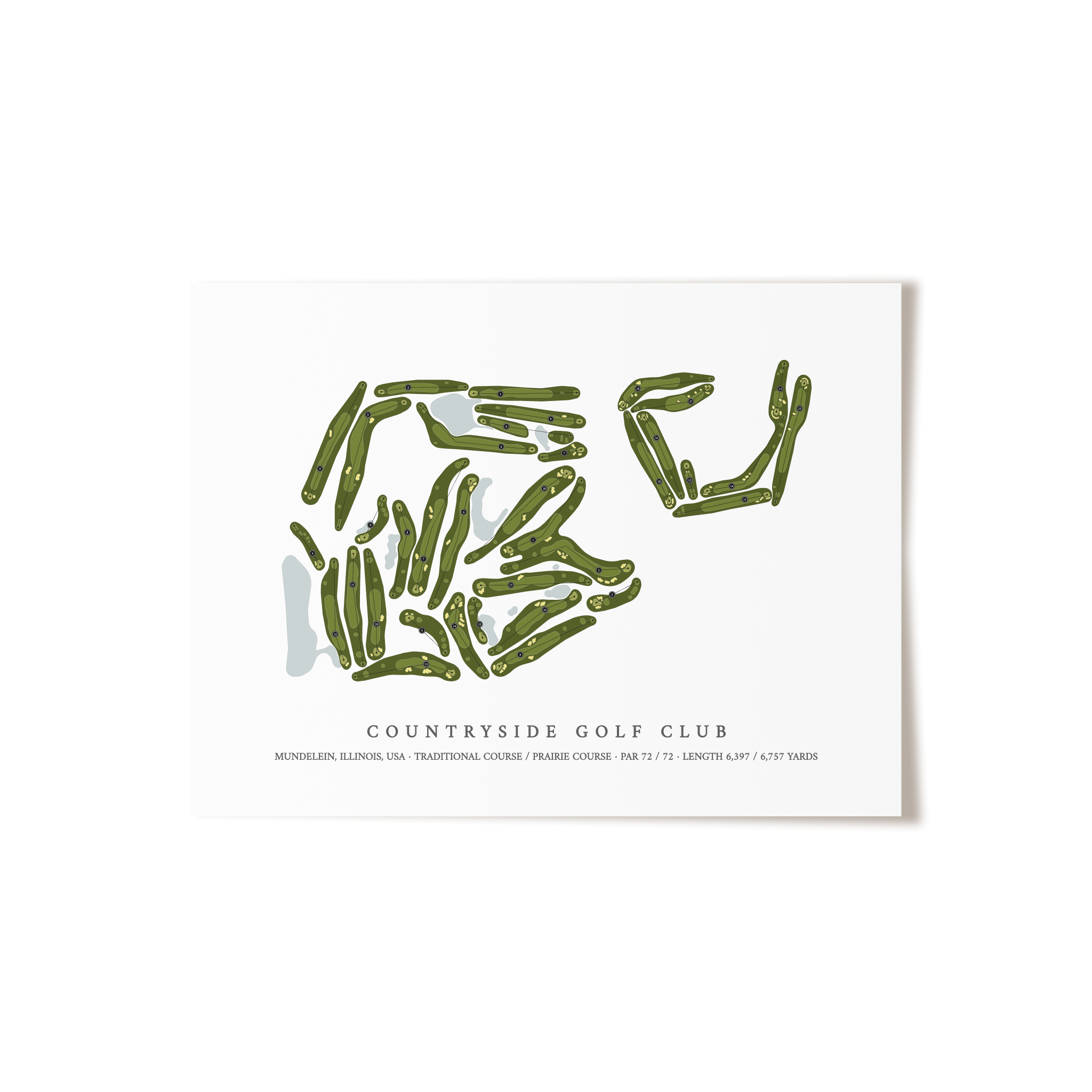 Countryside Golf Club | Golf Course Map | Unframed