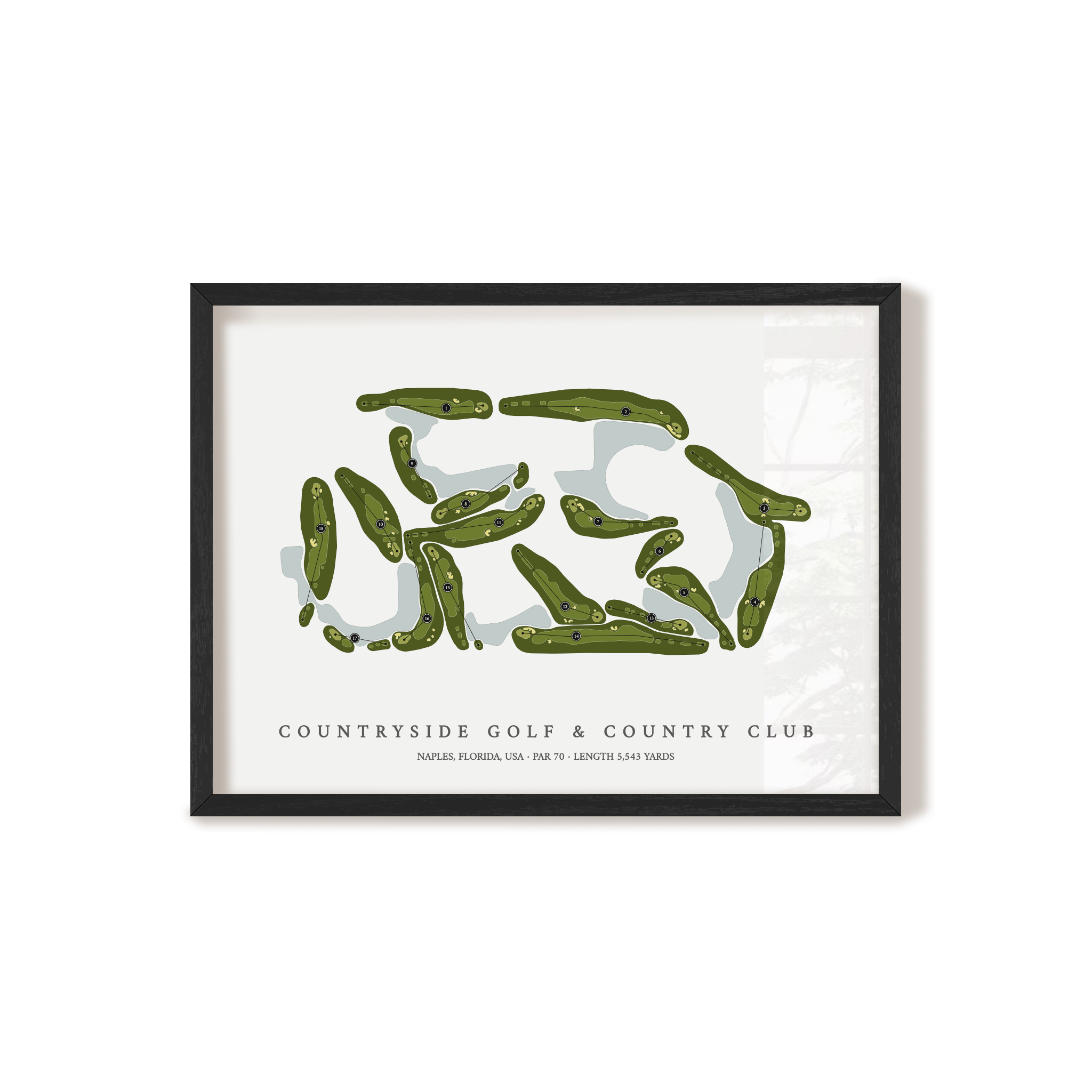 Countryside Golf & Country Club | Golf Course Print | Black Frame