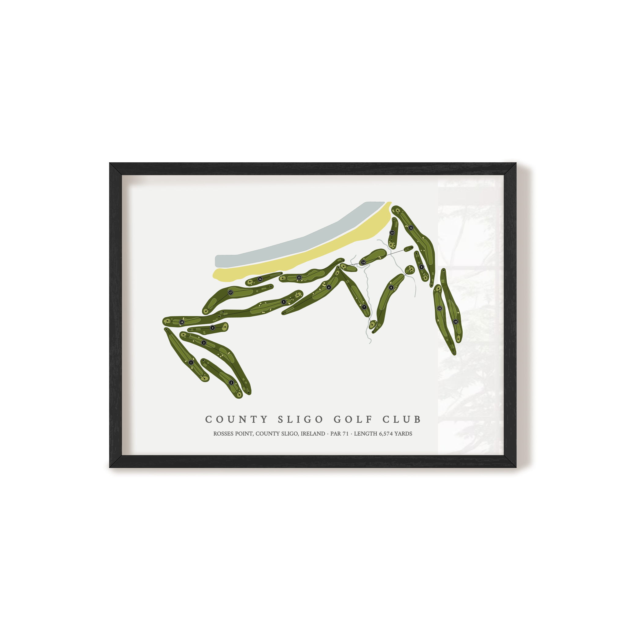 County Sligo Golf Club | Golf Course Map | Black Frame