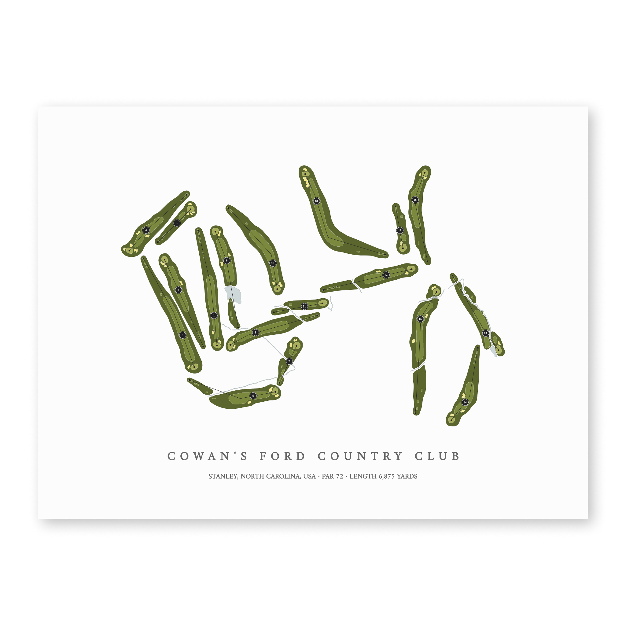 Cowan's Ford Country Club | Golf Course Print | Unframed