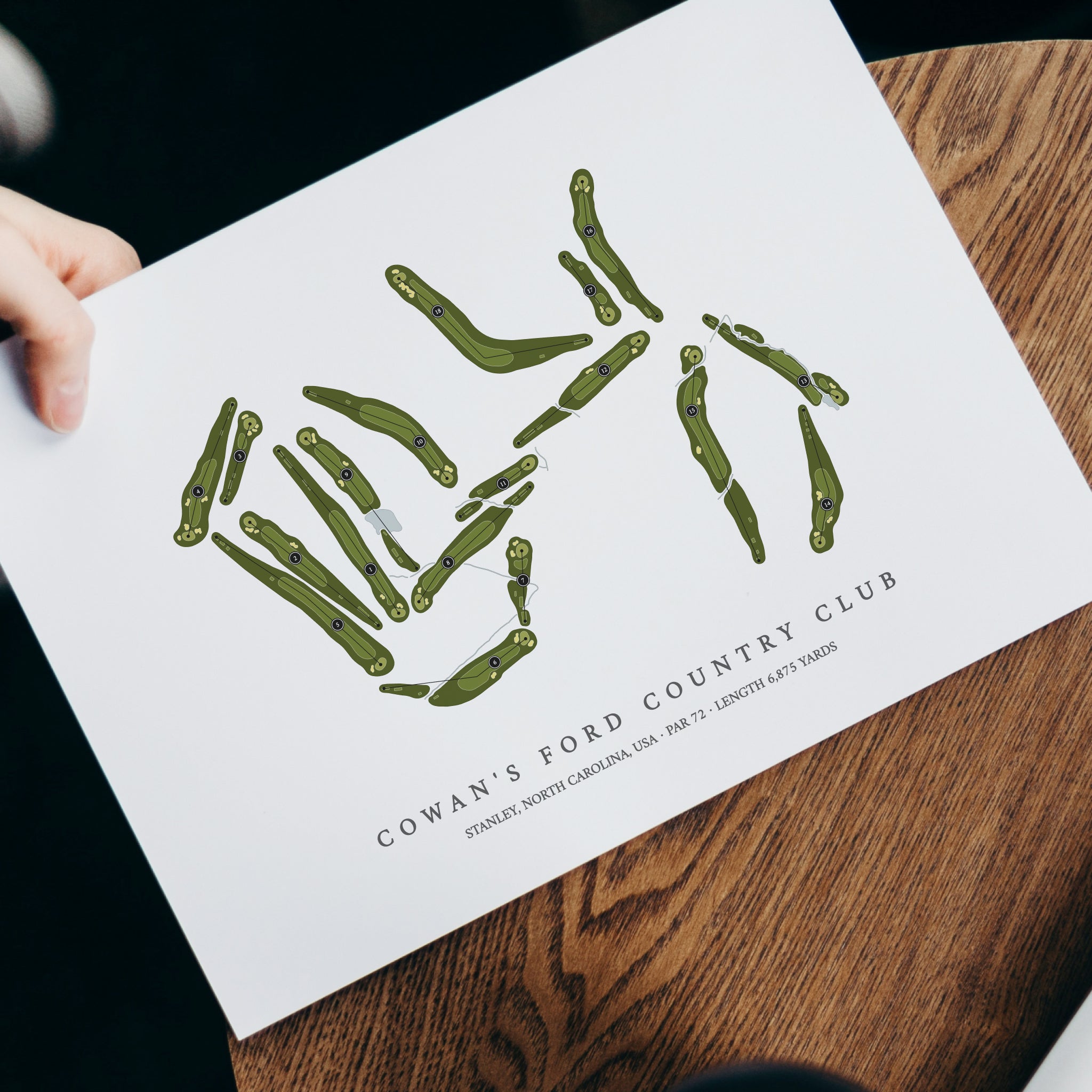 Cowan's Ford Country Club | Golf Course Print | With Laptop