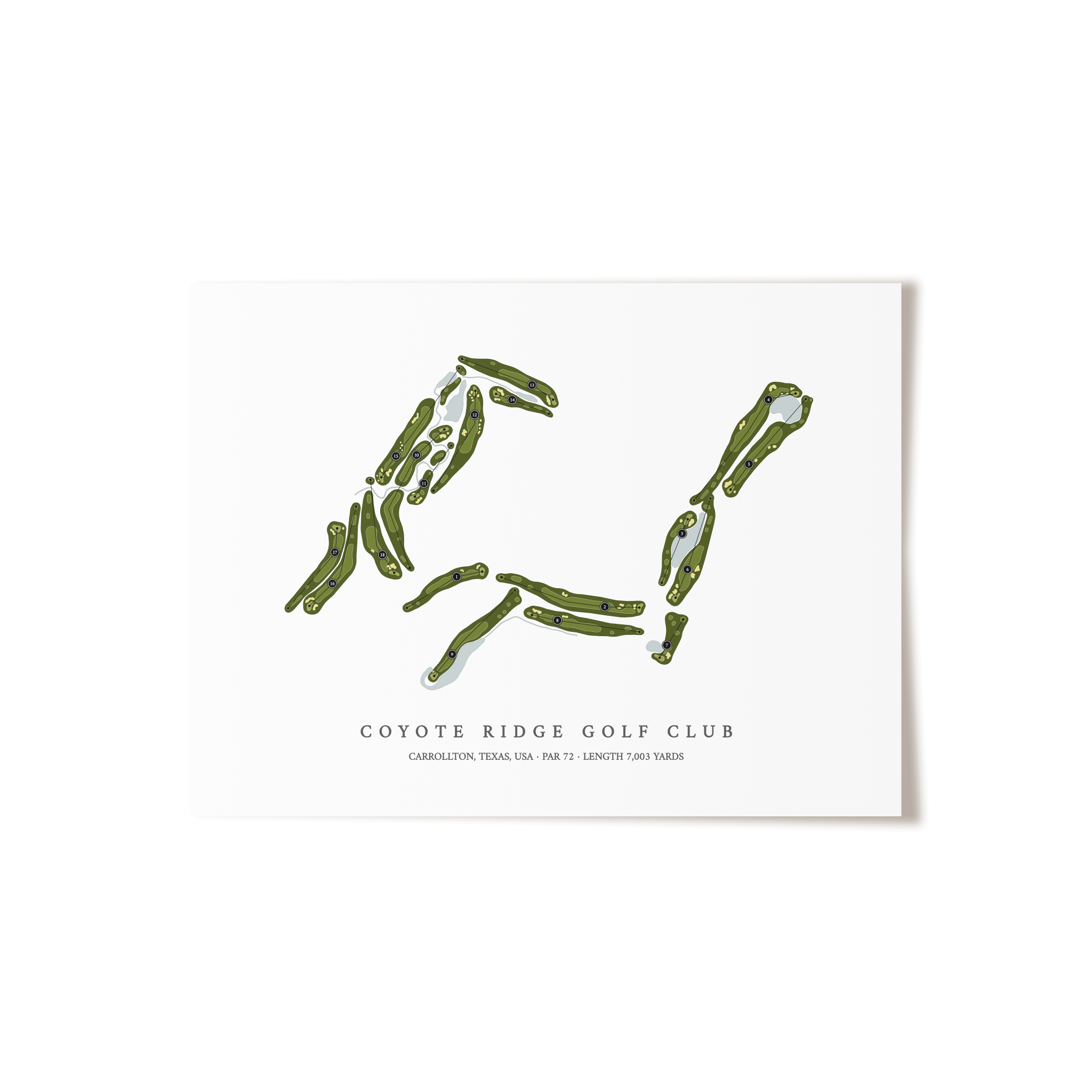 Coyote Ridge Golf Club | Golf Course Map | Unframed