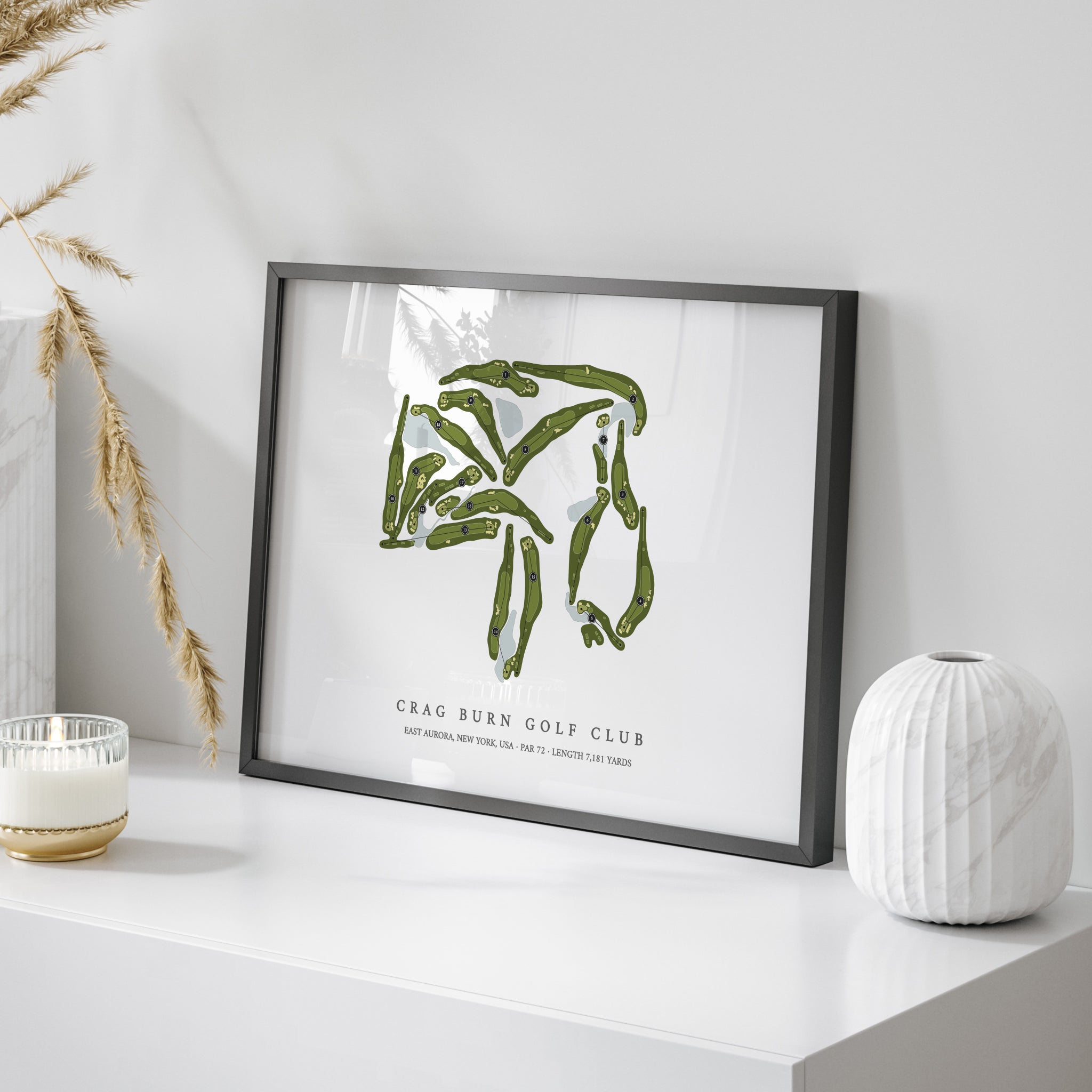 Crag Burn Golf Club | Golf Course Print | On Table