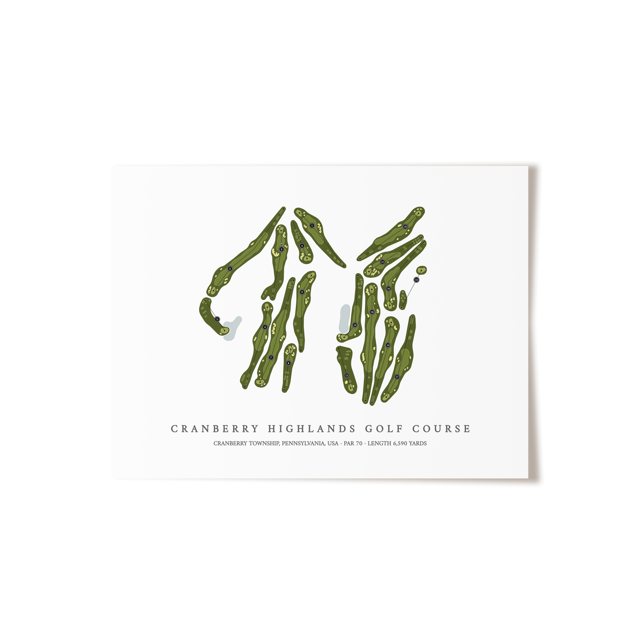 Cranberry Highlands Golf Course | Golf Course Map | Unframed