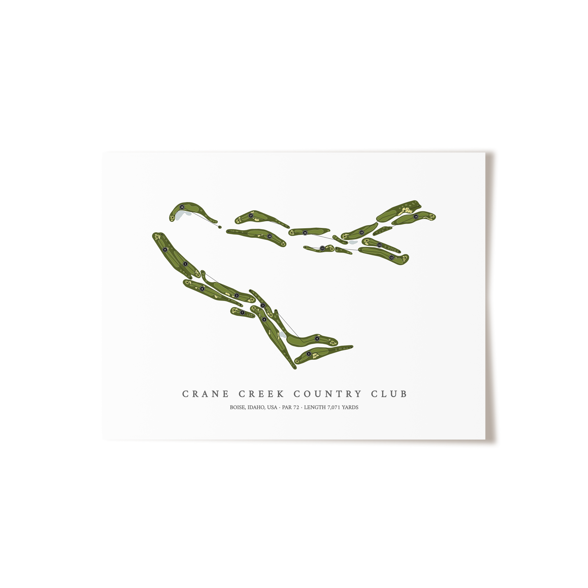 Crane Creek Country Club | Golf Course Map | Unframed