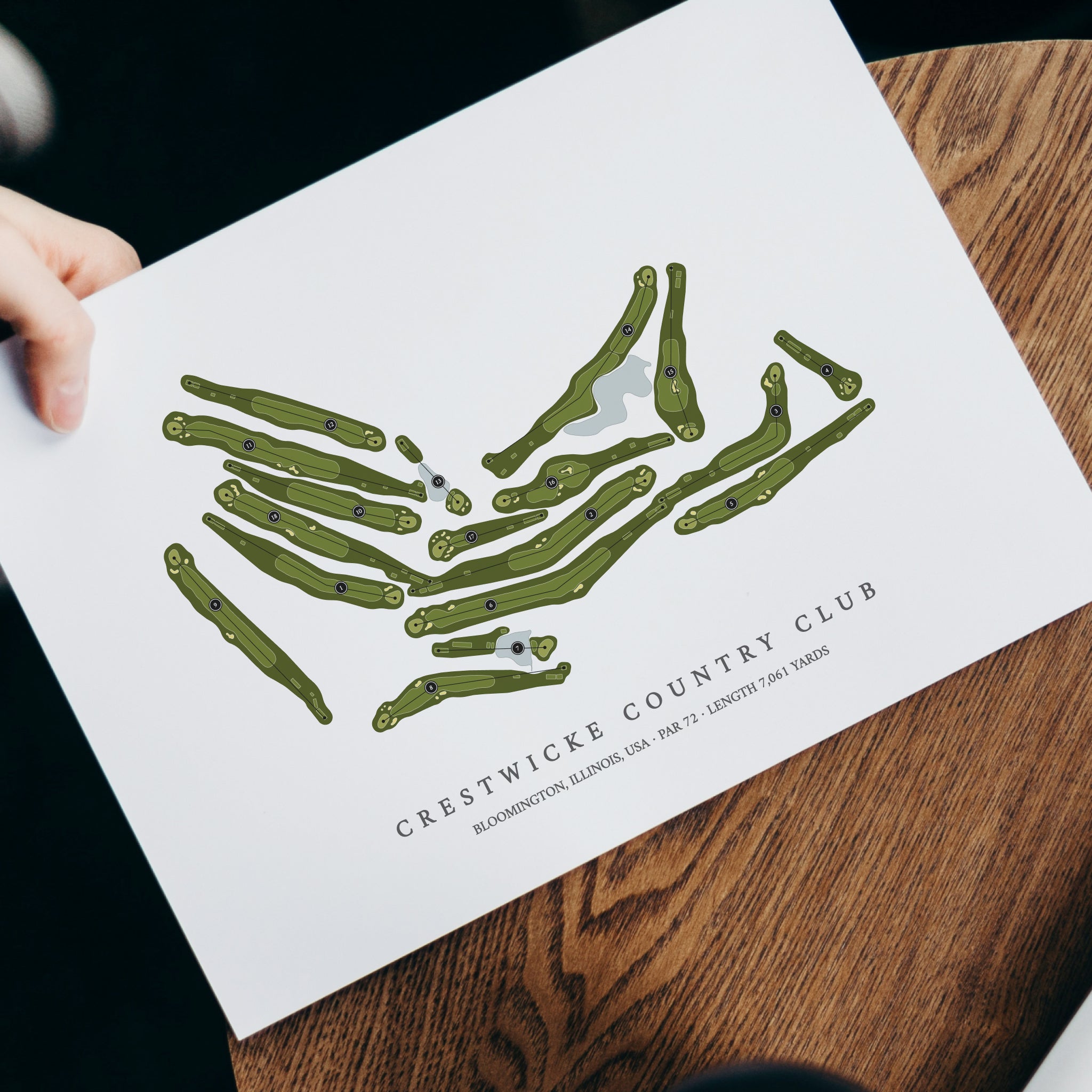 Crestwicke Country Club | Golf Course Print | With Laptop