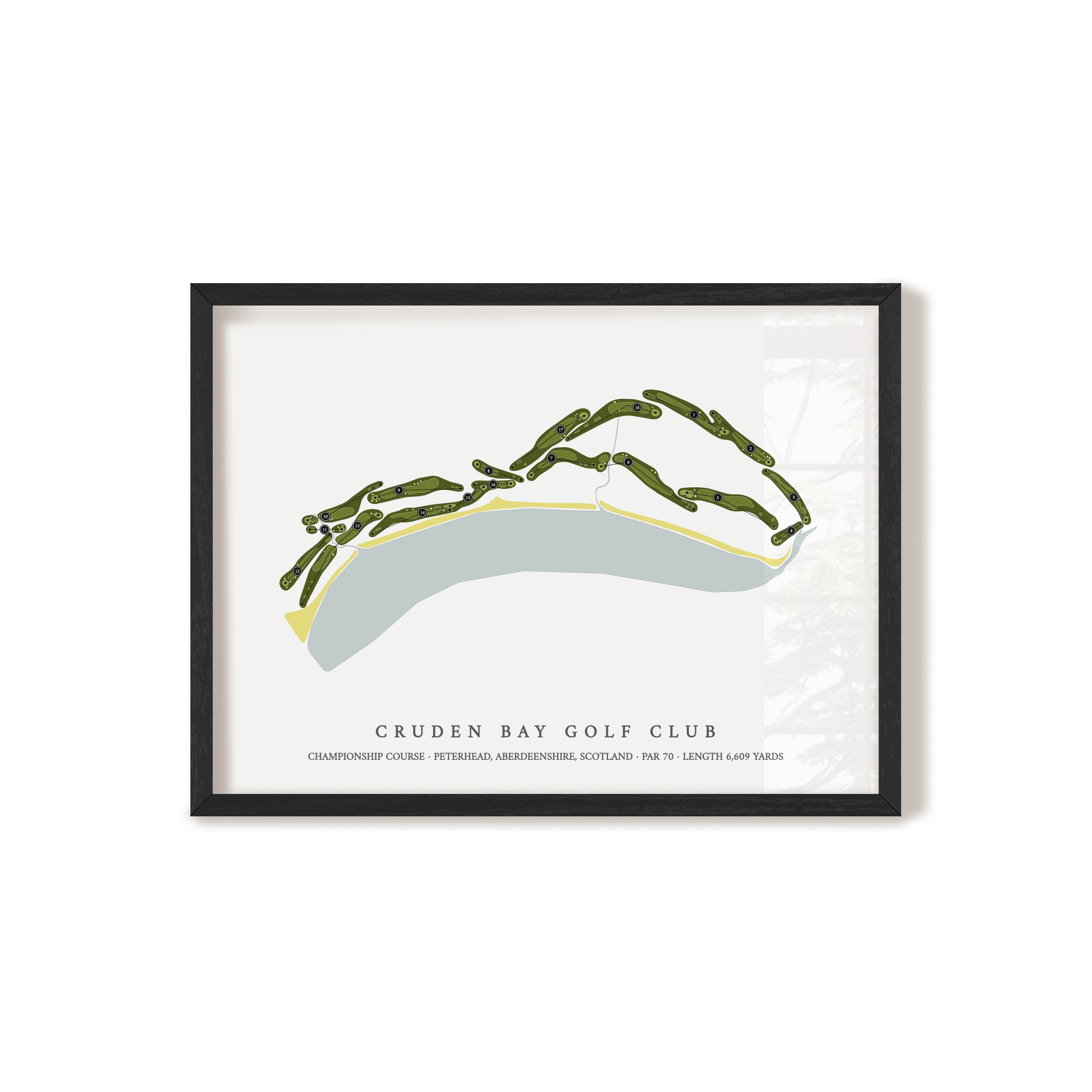 Cruden Bay Golf Club - Championship Course | Golf Course Map | Black Frame