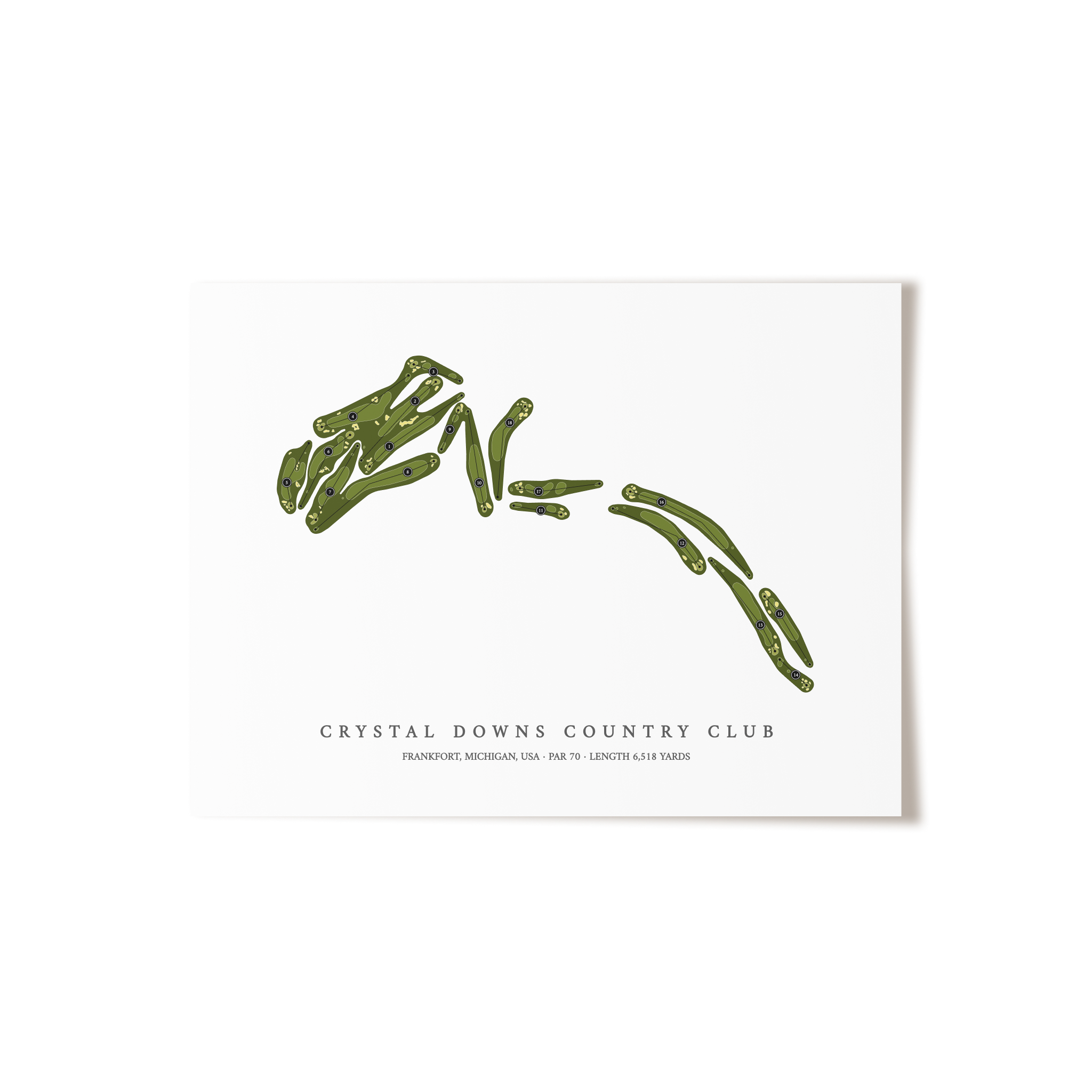 Crystal Downs Country Club | Golf Course Map | Unframed