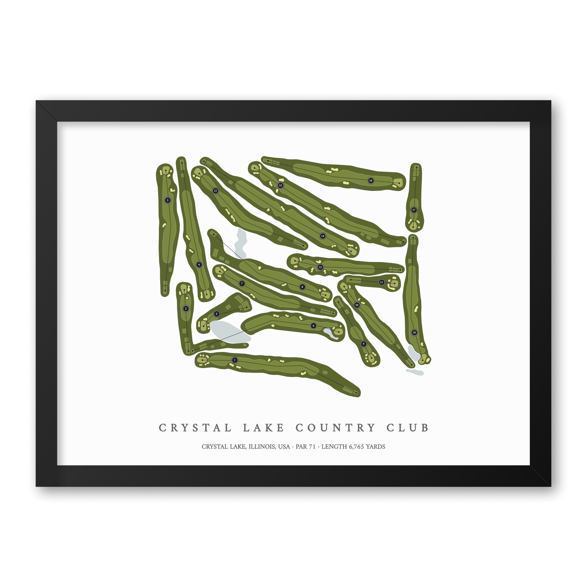 Crystal Lake Country Club | Golf Course Print | Black Frame
