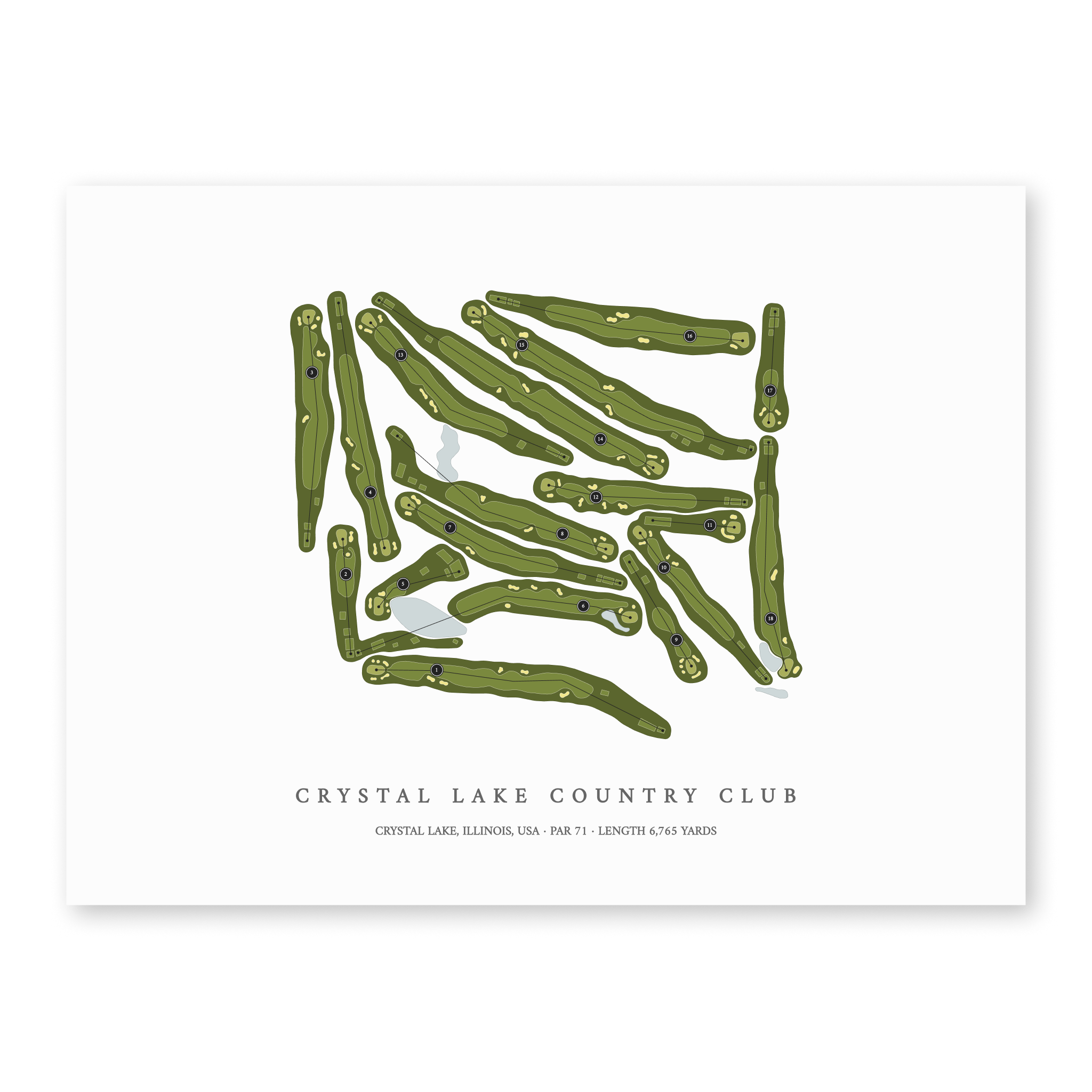 Crystal Lake Country Club | Golf Course Print | Unframed