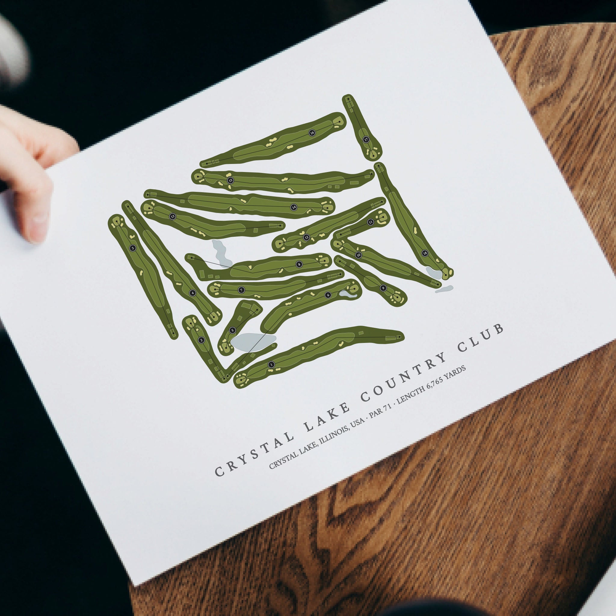 Crystal Lake Country Club | Golf Course Print | With Laptop
