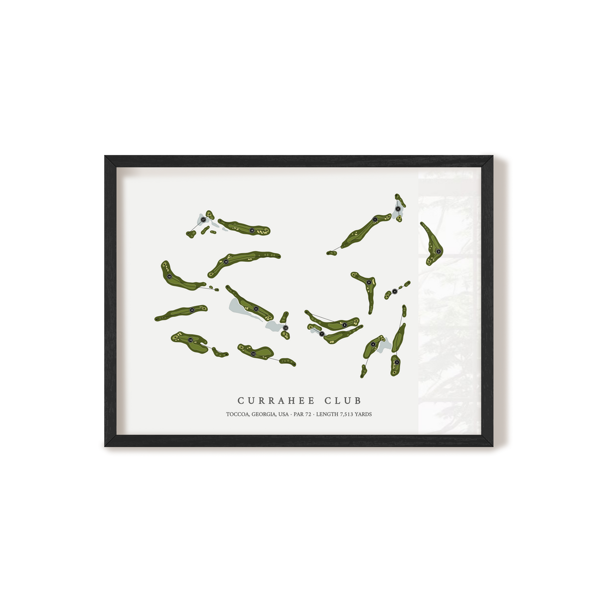 Currahee Club | Golf Course Map | Black Frame