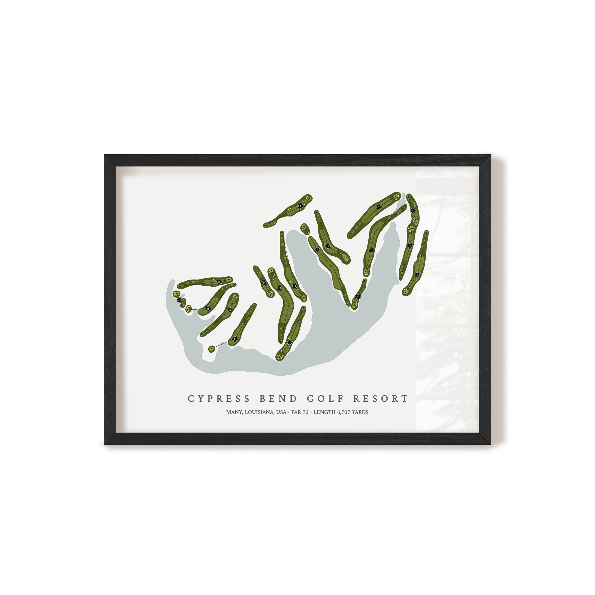 Cypress Bend Golf Resort | Golf Course Map | Black Frame