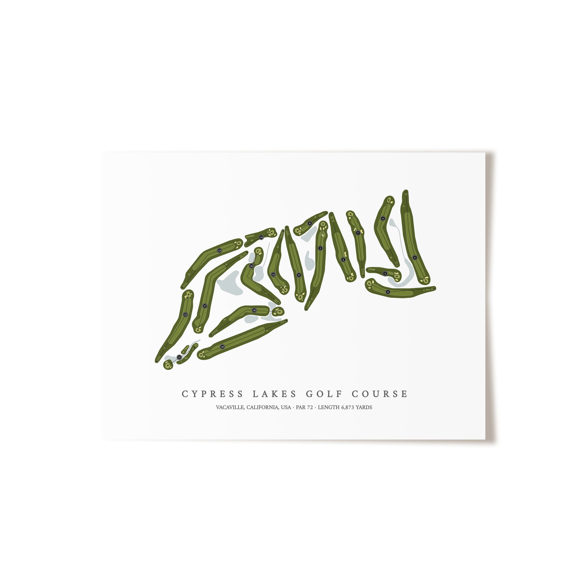 Cypress Lakes Golf Course | Golf Course Map | Unframed