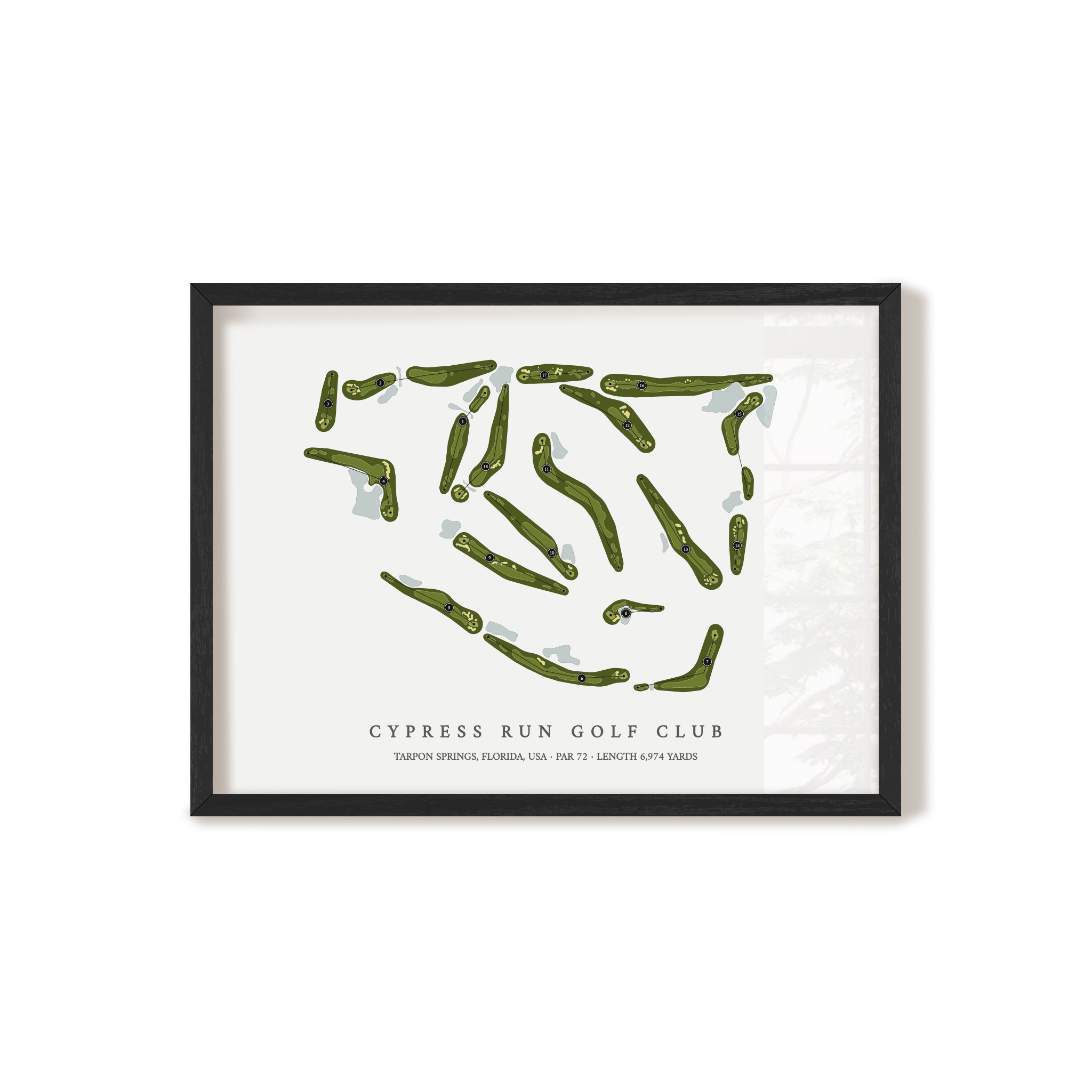Cypress Run Golf Club | Golf Course Map | Black+Frame