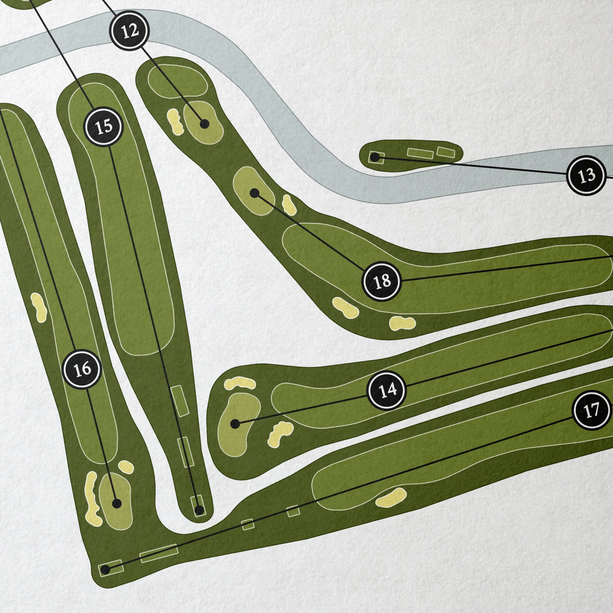 Dallas Country Club | Golf Course Map | Close Up