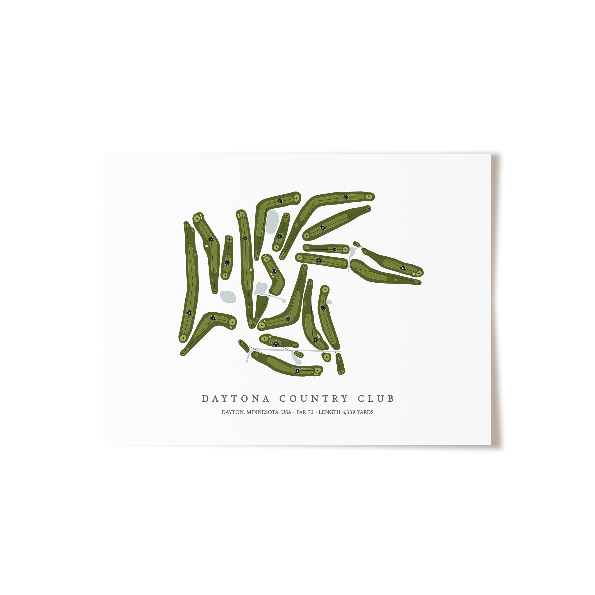 Daytona Country Club | Golf Course Map | Unframed