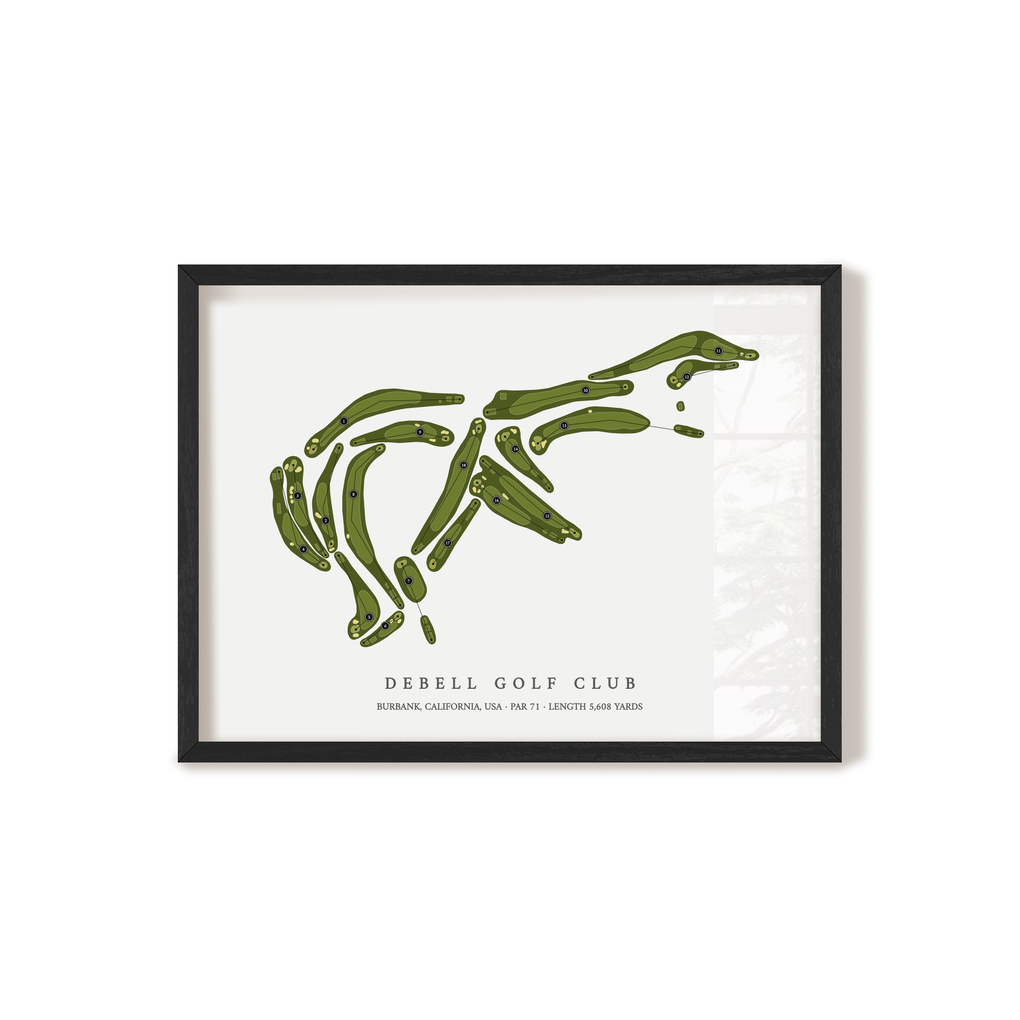 DeBell Golf Club | Golf Course Map | Black Frame