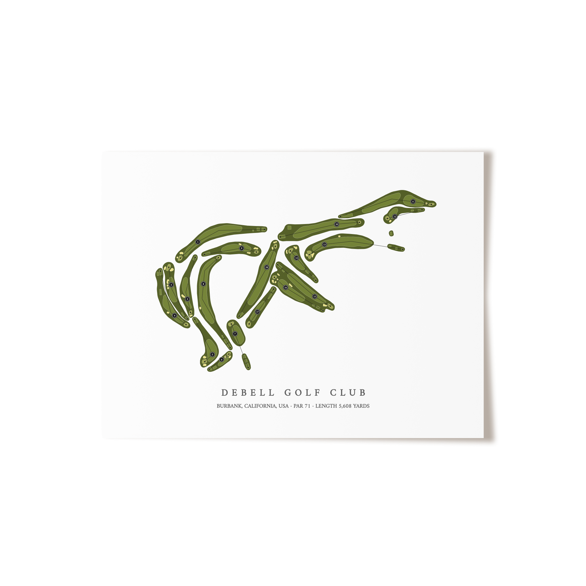 DeBell Golf Club | Golf Course Map | Unframed