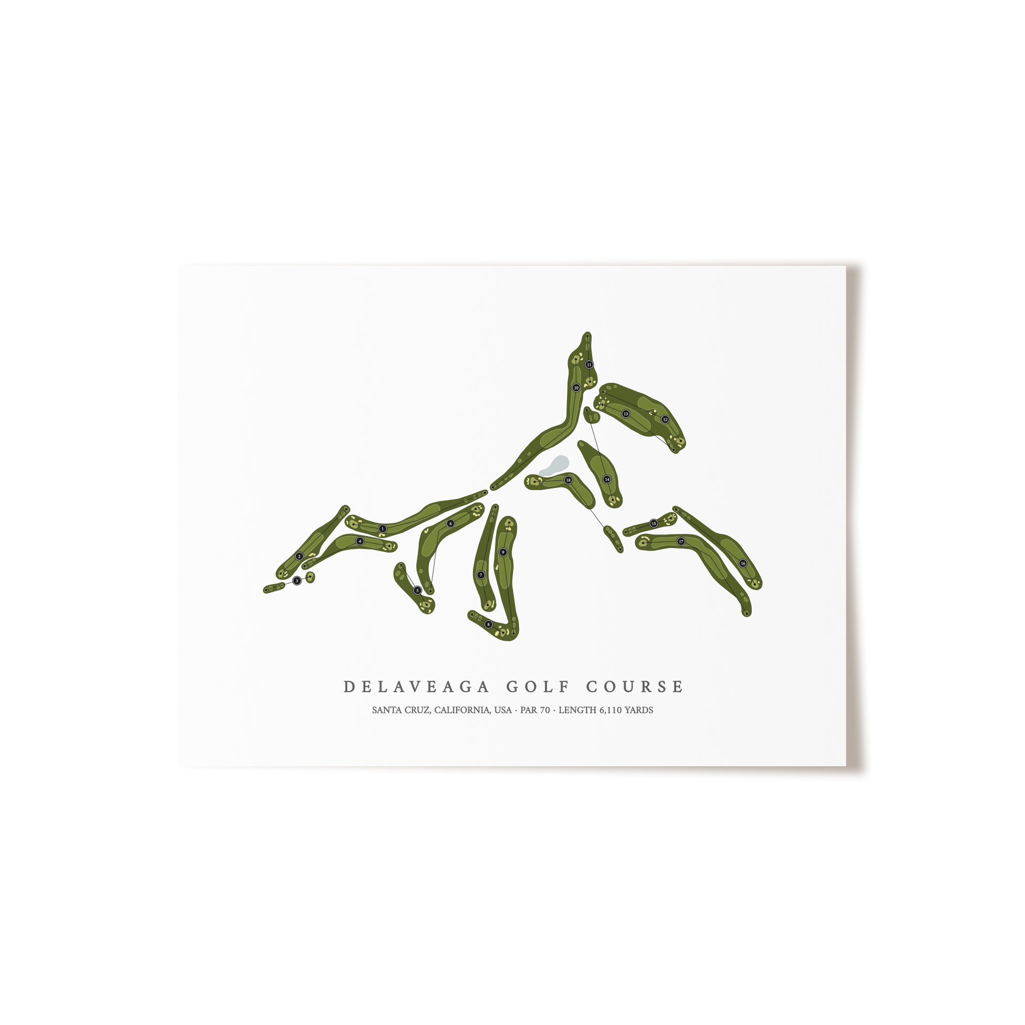 DeLaveaga Golf Course | Golf Course Map | Unframed