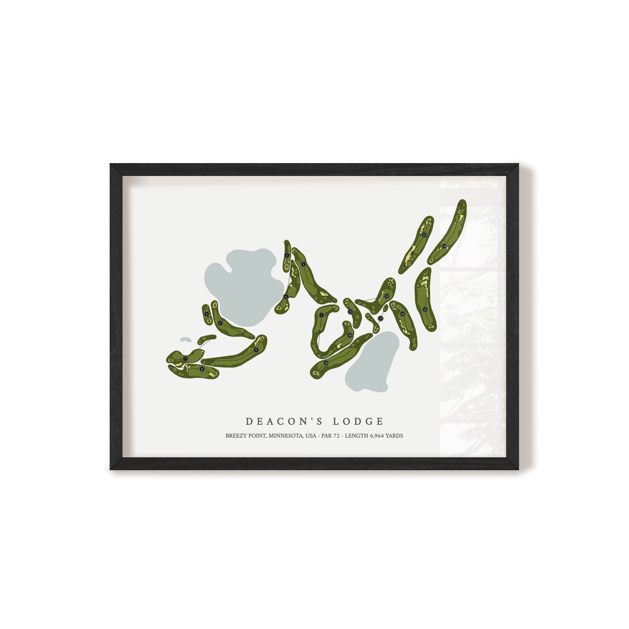 Deacon's Lodge | Golf Course Map | Black Frame