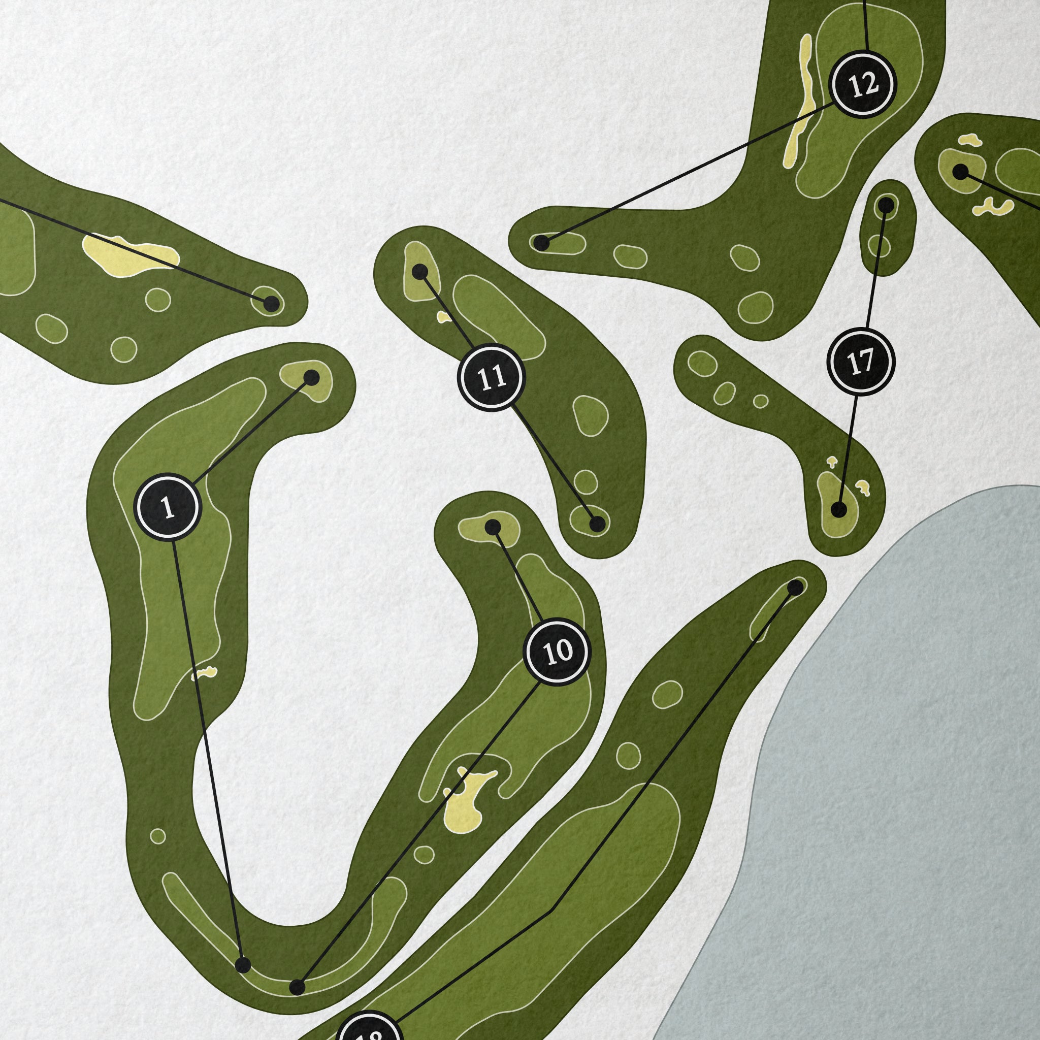 Deacon's Lodge | Golf Course Map | Close Up