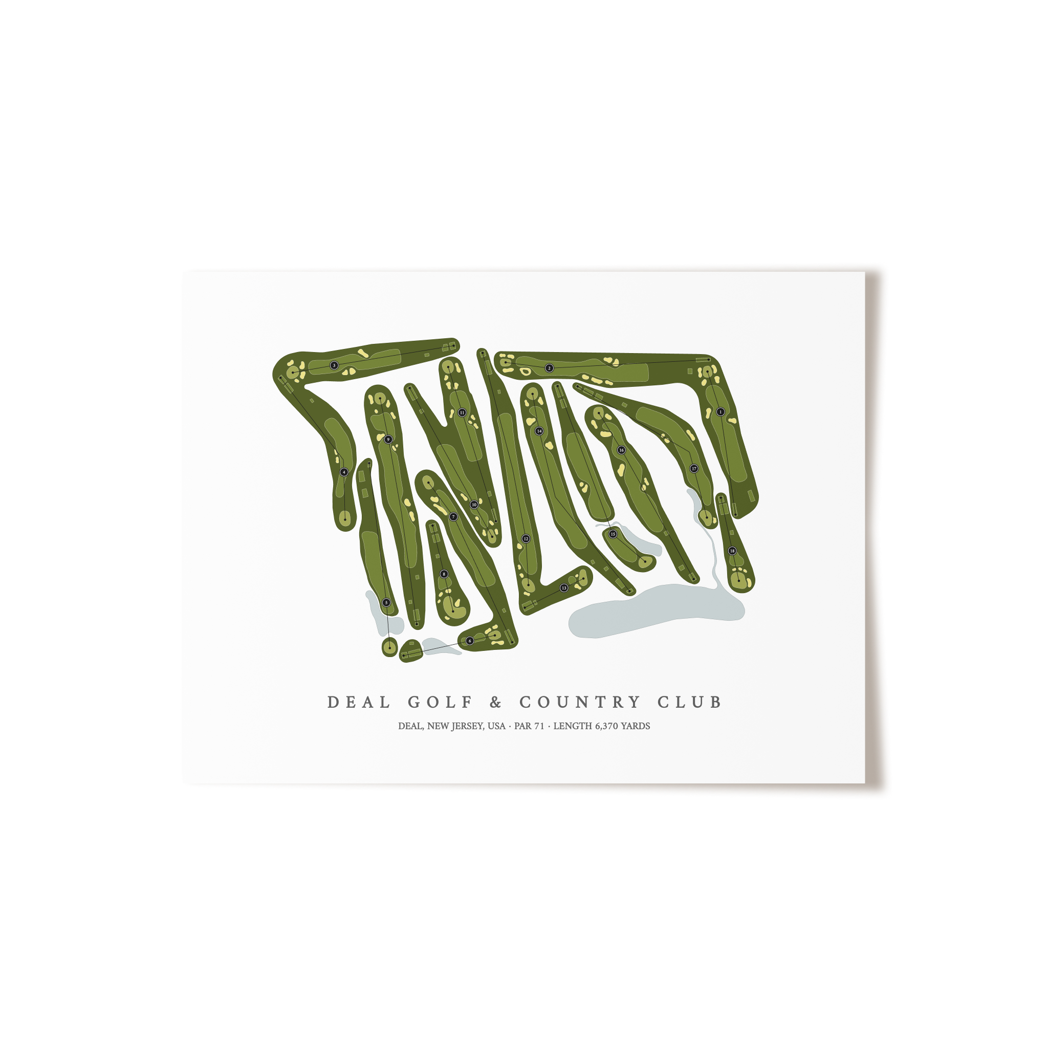 Deal Golf & Country Club | Golf Course Map | Unframed