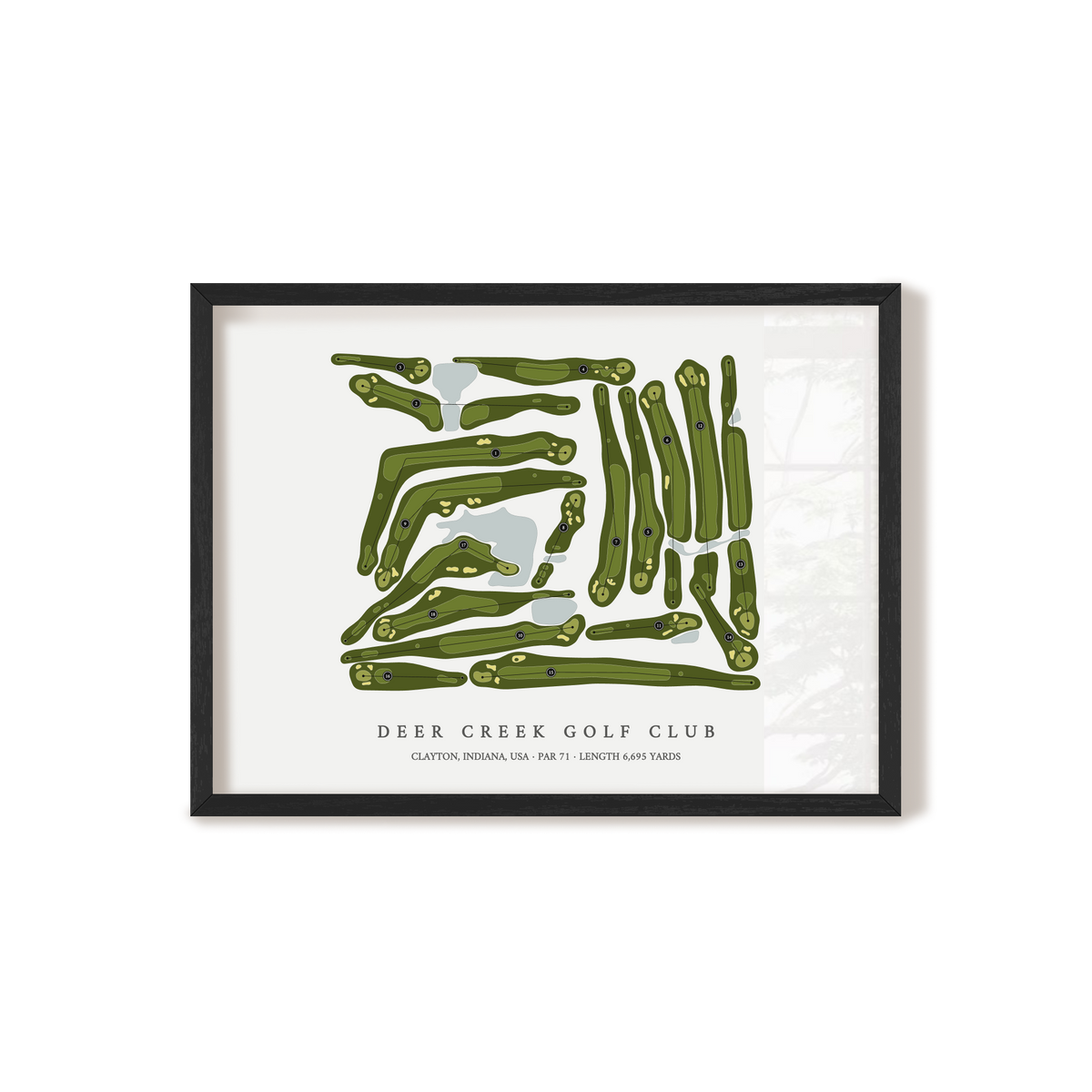 Deer Creek Golf Club | Golf Course Map | Black Frame