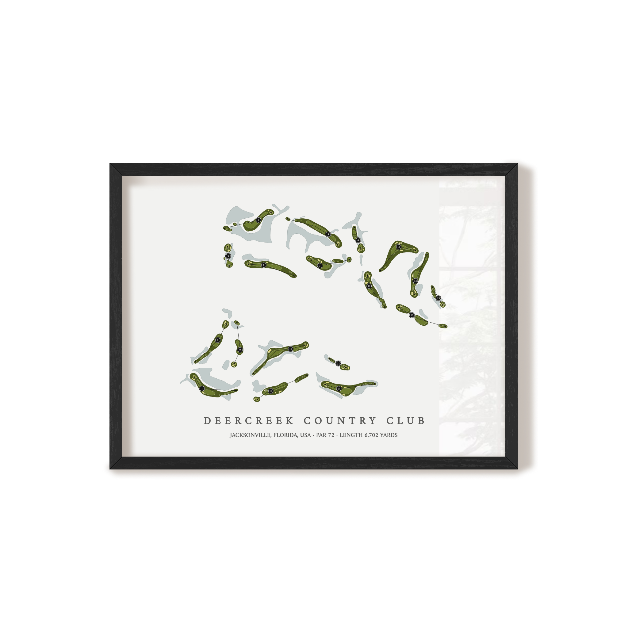 Deercreek Country Club | Golf Course Map | Black Frame