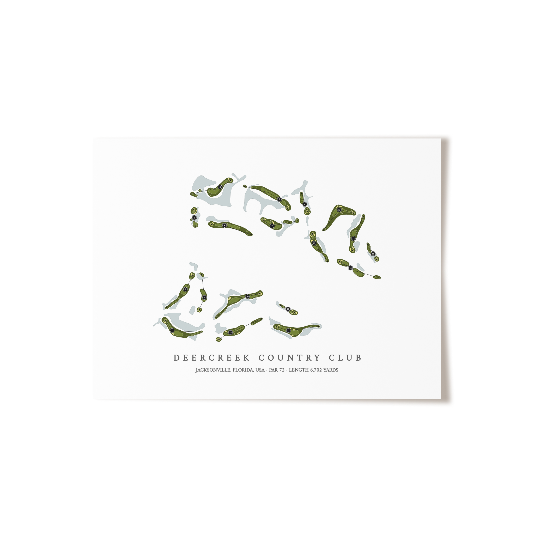 Deercreek Country Club | Golf Course Map | Unframed