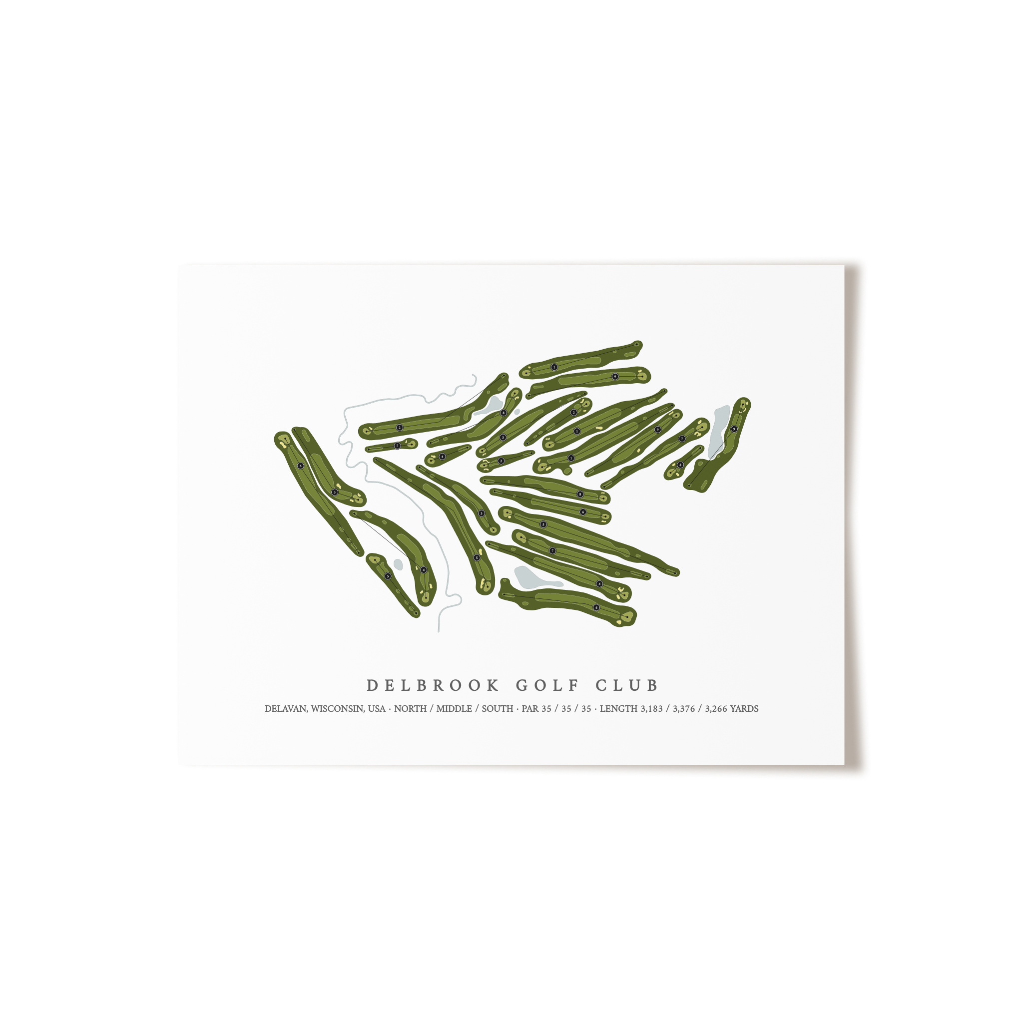 Delbrook Golf Club | Golf Course Print | Unframed