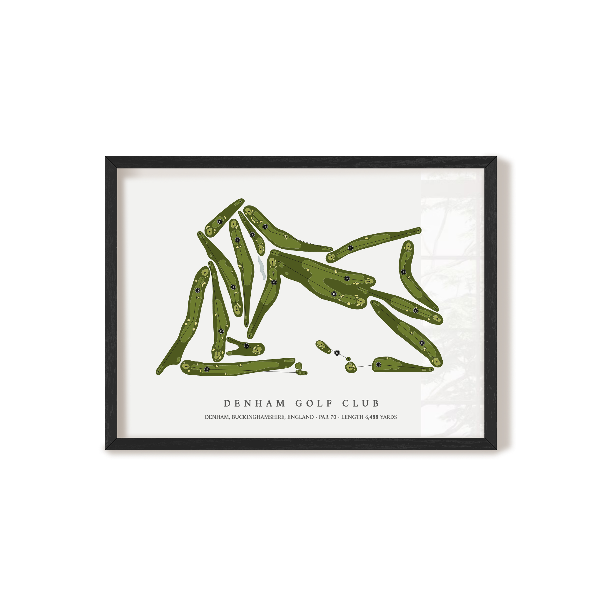 Denham Golf Club | Golf Course Print | Black Frame
