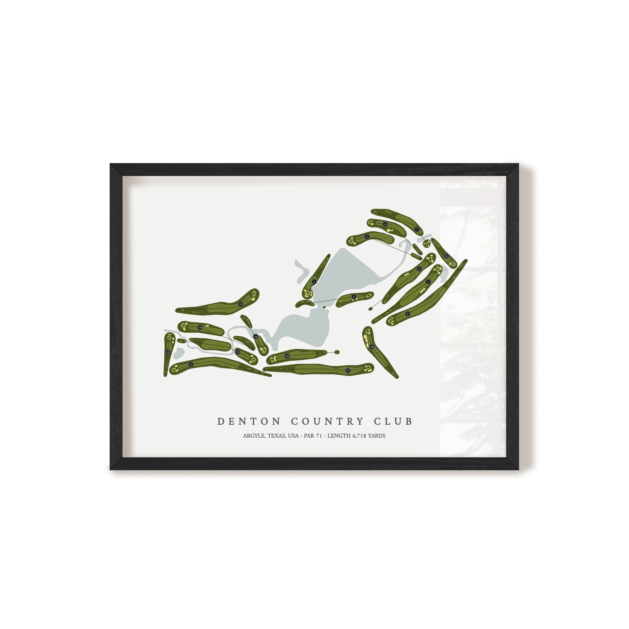 Denton Country Club | Golf Course Map | Black+Frame