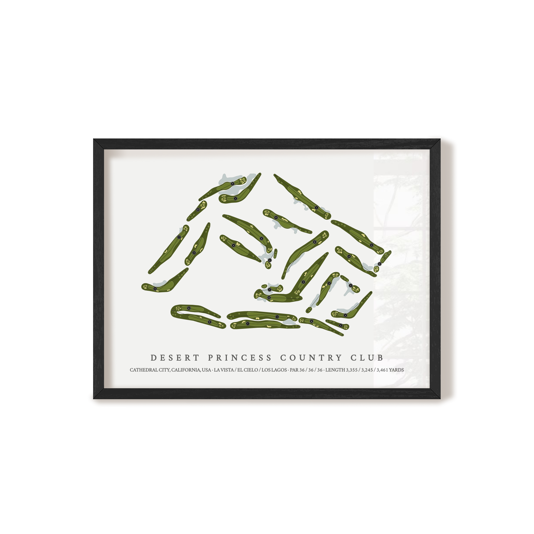 Desert Princess Country Club | Golf Course Map | Black+Frame