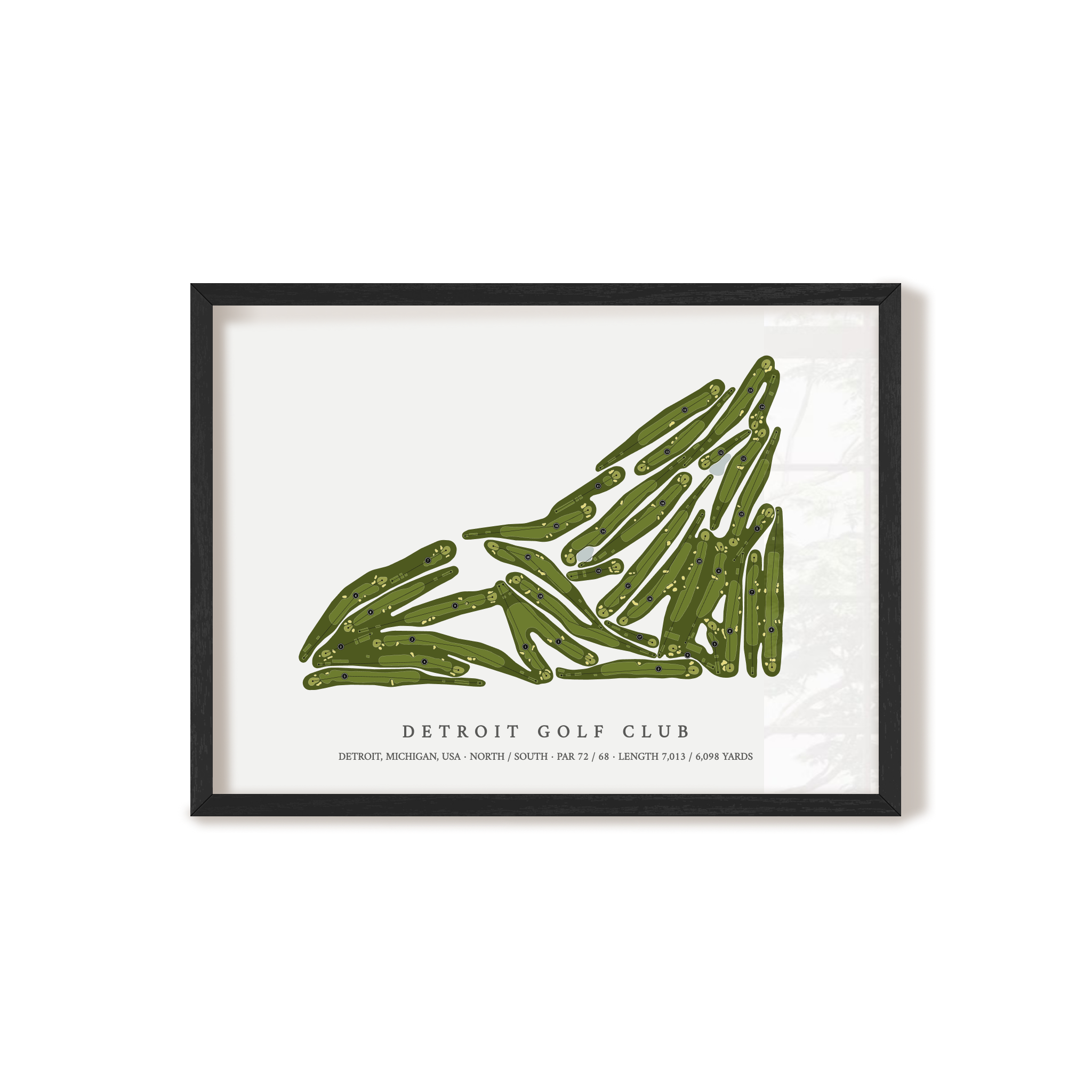 Detroit Golf Club | Golf Course Print | Black Frame