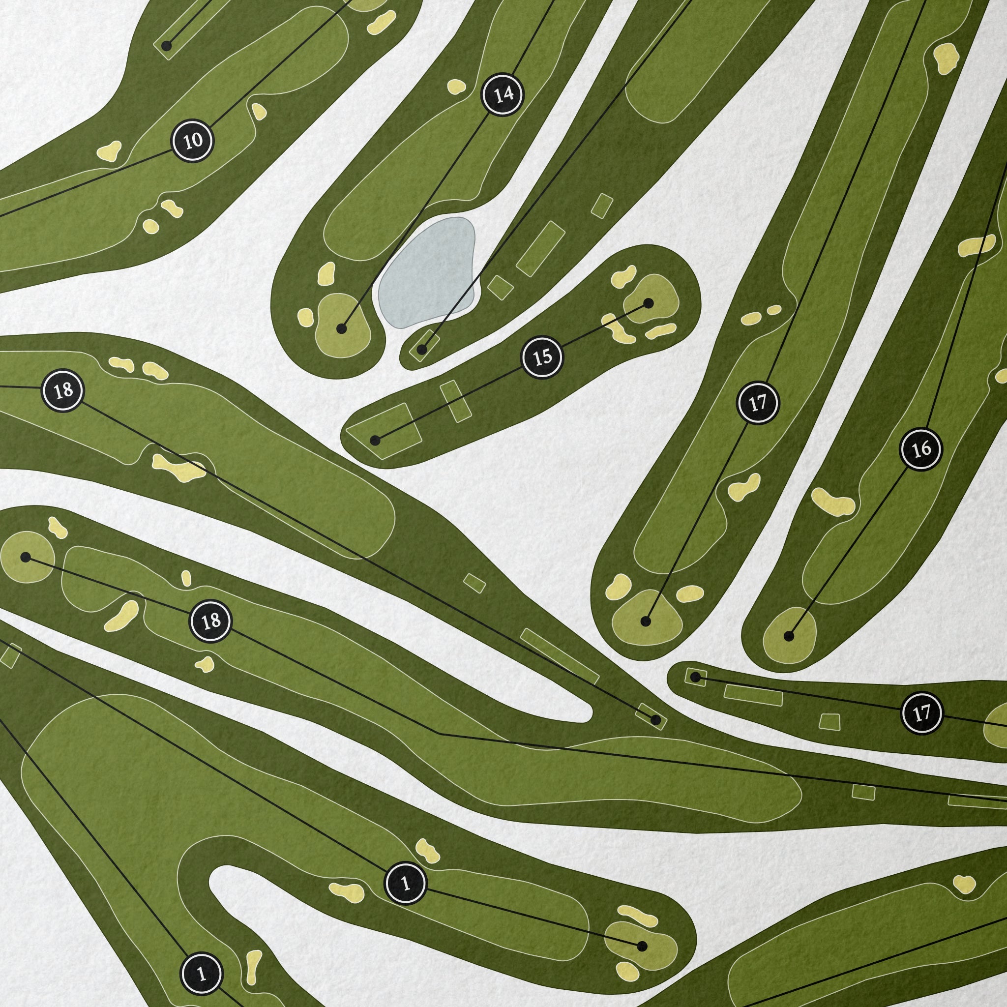 Detroit Golf Club | Golf Course Print | Close Up