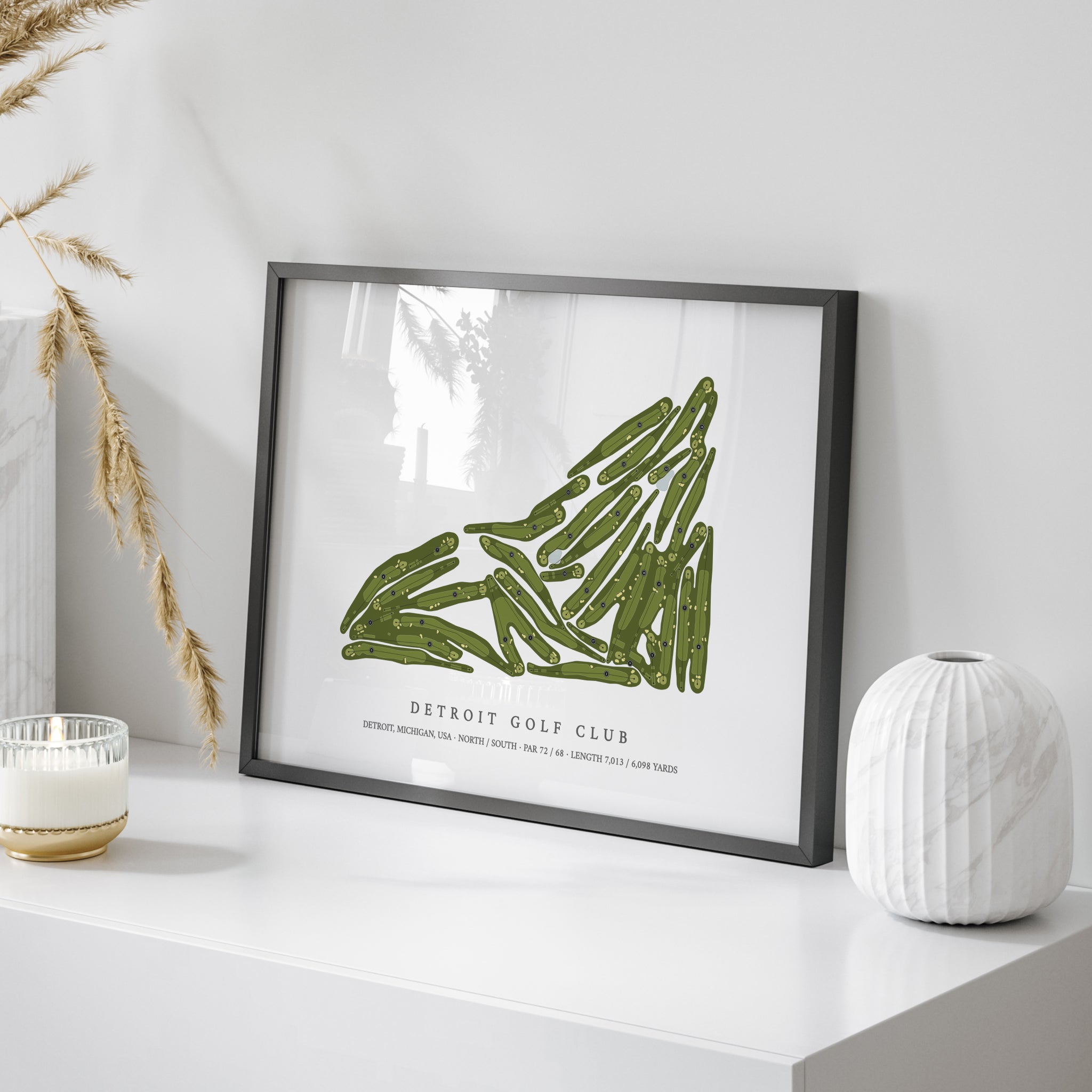 Detroit Golf Club | Golf Course Print | On Table