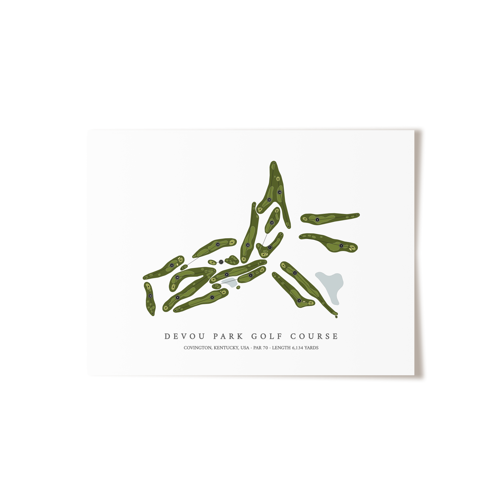 Devou Park Golf Course | Golf Course Map | Unframed