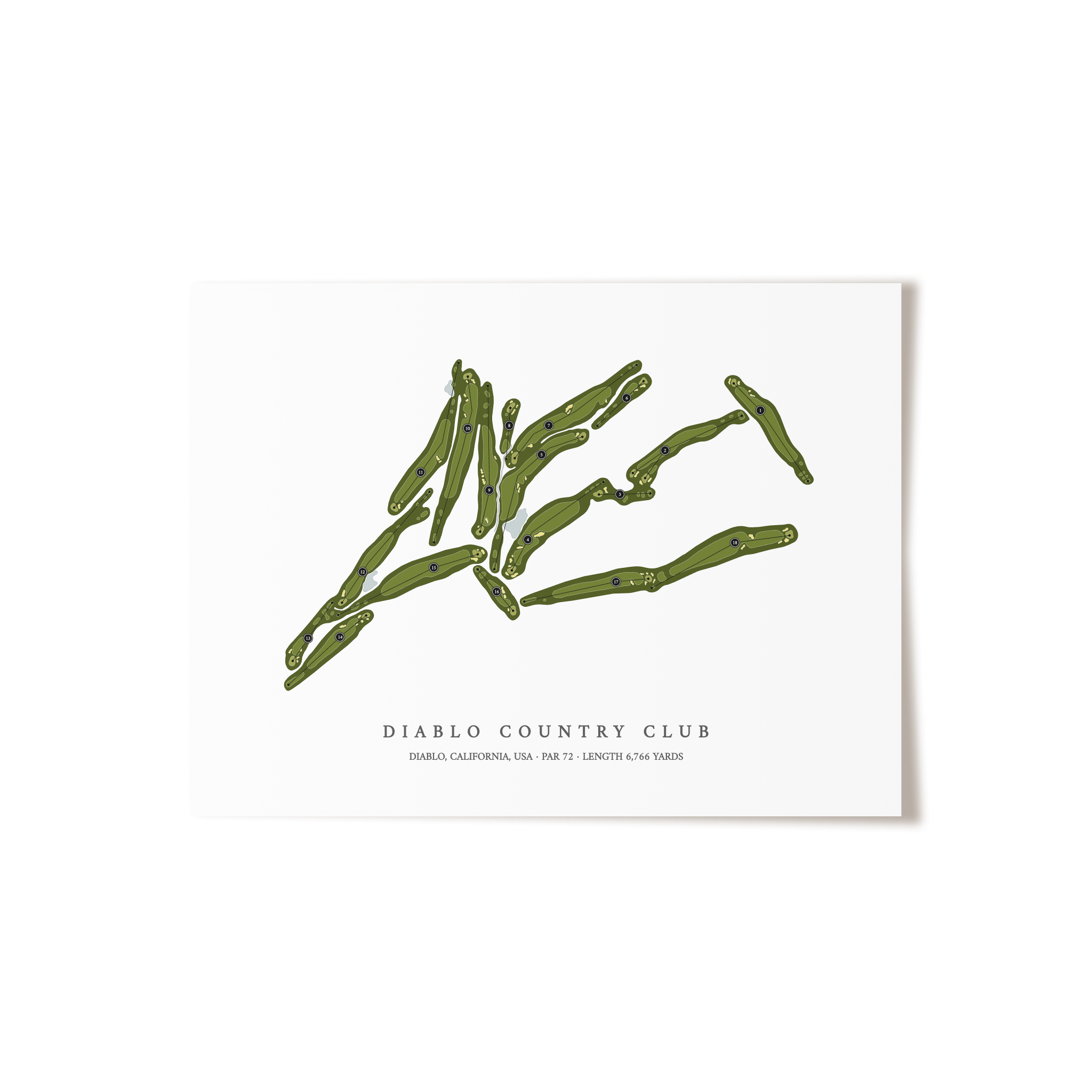 Diablo Country Club | Golf Course Map | Unframed