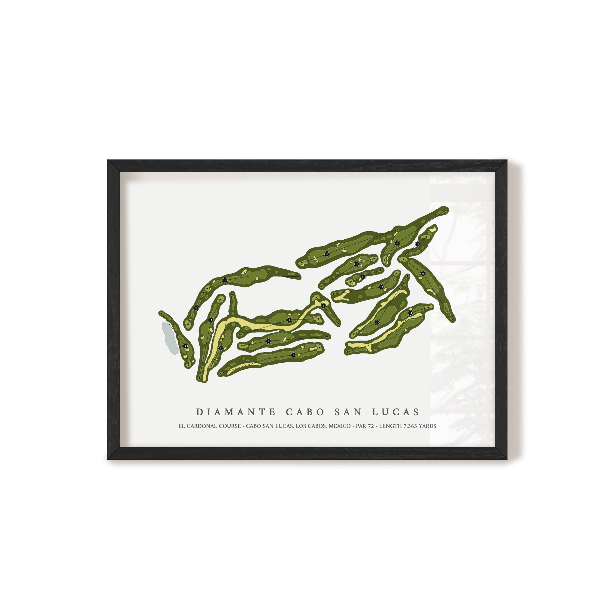 Diamante Cabo San Lucas - El Cardonal Course | Golf Course Print | Black Frame