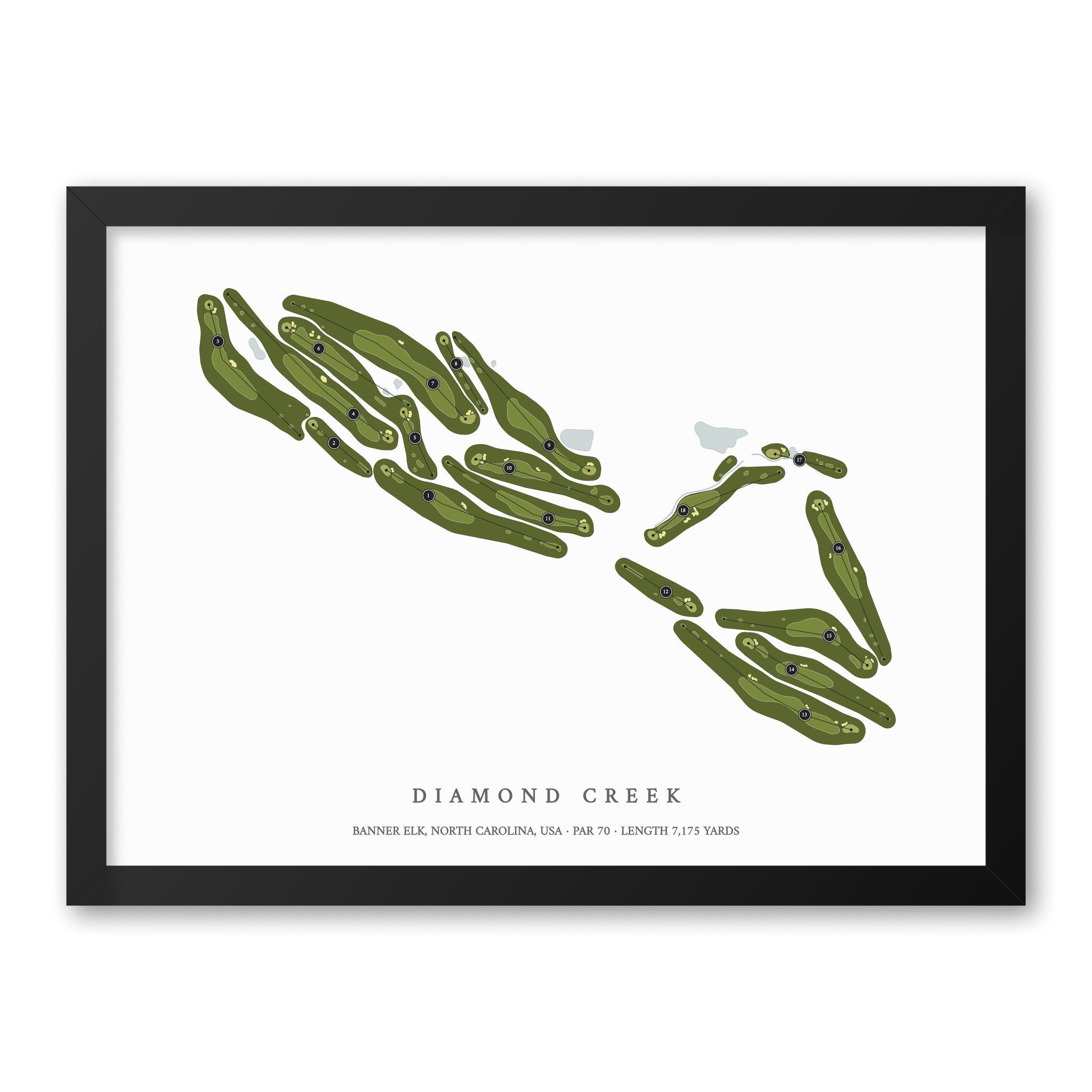 Diamond Creek | Golf Course Map | Black Frame
