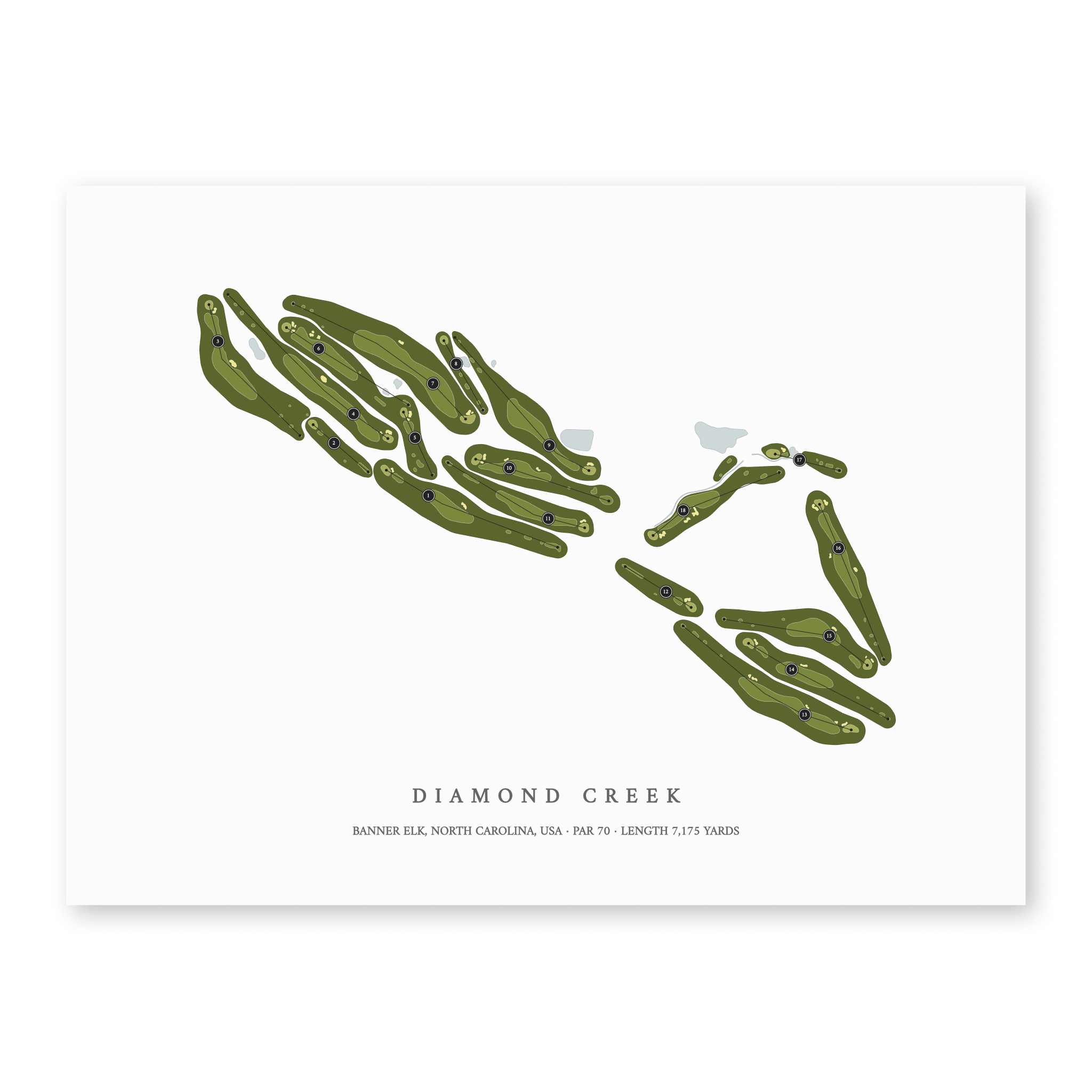 Diamond Creek | Golf Course Map | Unframed