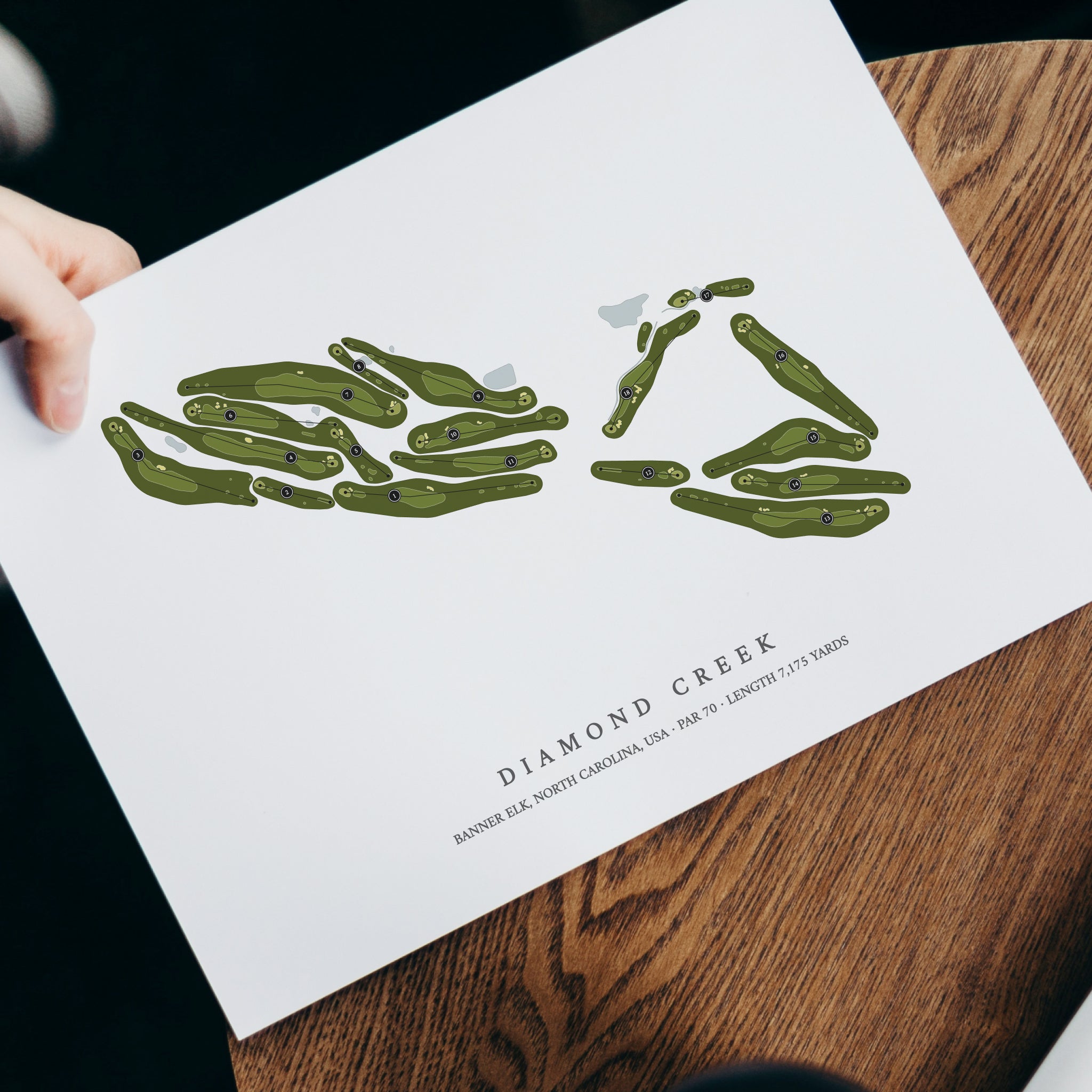 Diamond Creek | Golf Course Map | With Laptop